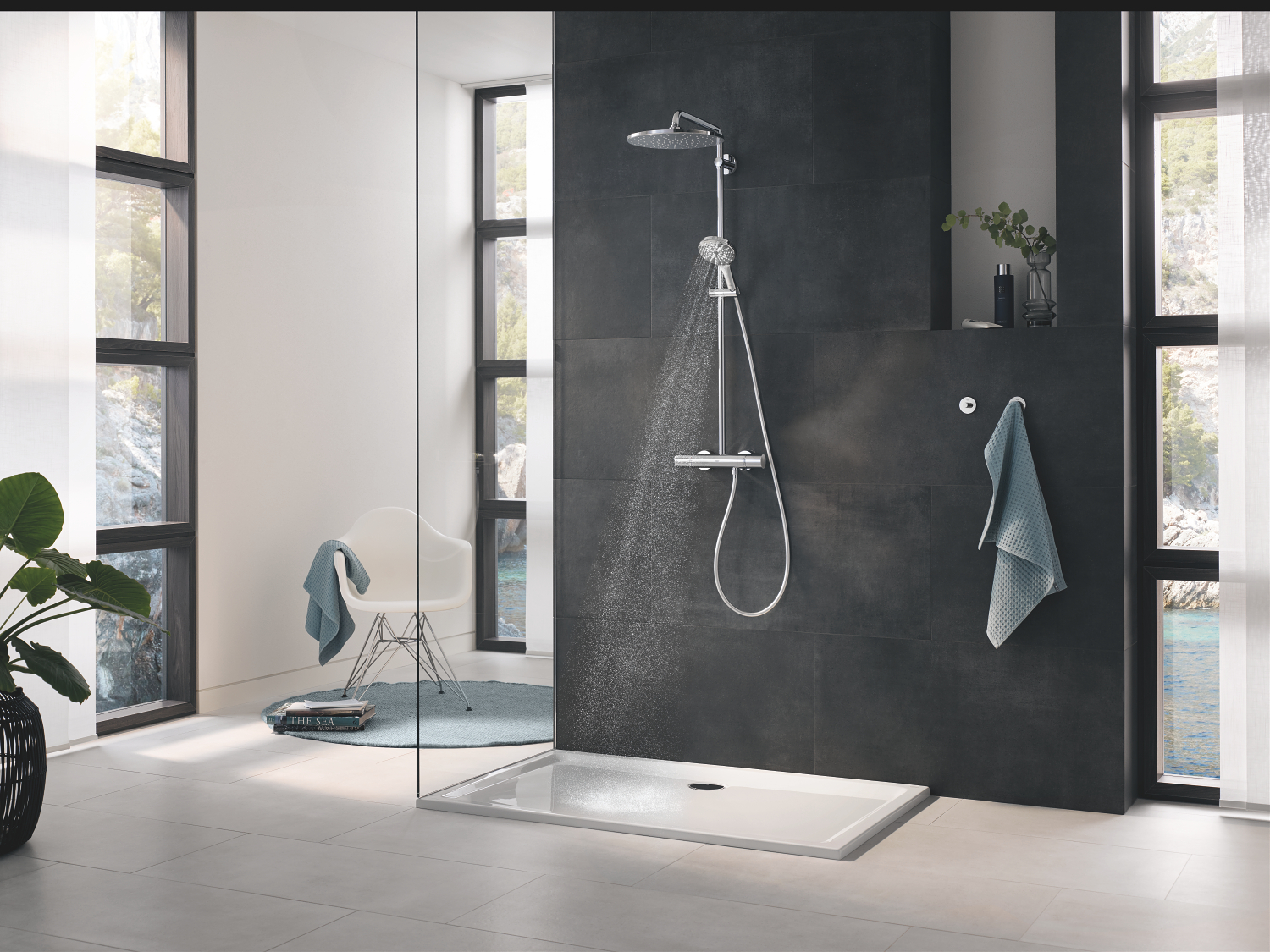 Sistem de dus Grohe 26647000, Rainshower SmartActive 310, tip incastrare aparent, pentru dus, termostat, crom [3]