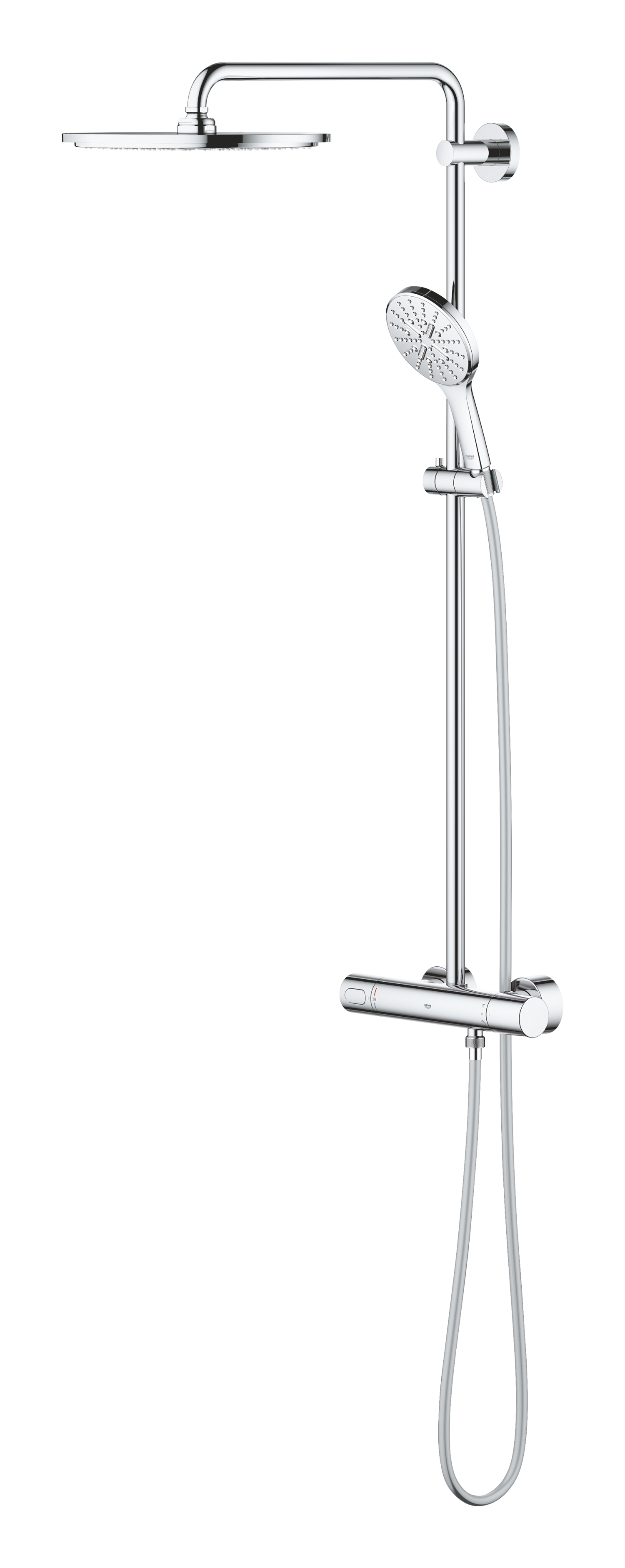 Sistem de dus Grohe 27966001, 310 mm, 1 bar, 130 mm, 1.75 m, 472 mm, 1 functii palarie dus, 3 functii para dus, Crom