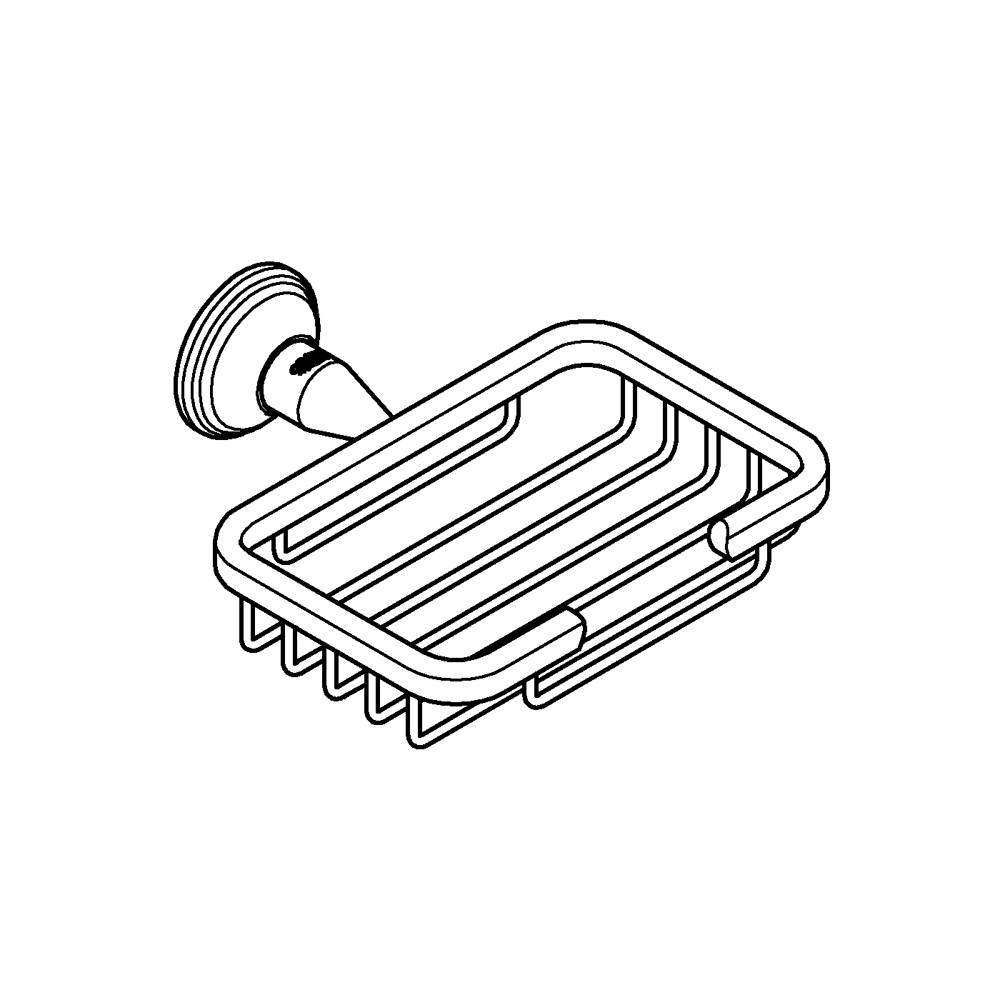 Suport Grohe 40659001, 139 mm, 134 mm, 1 orificii instalare, pe perete, metal, elemente fixare ascunse, Crom