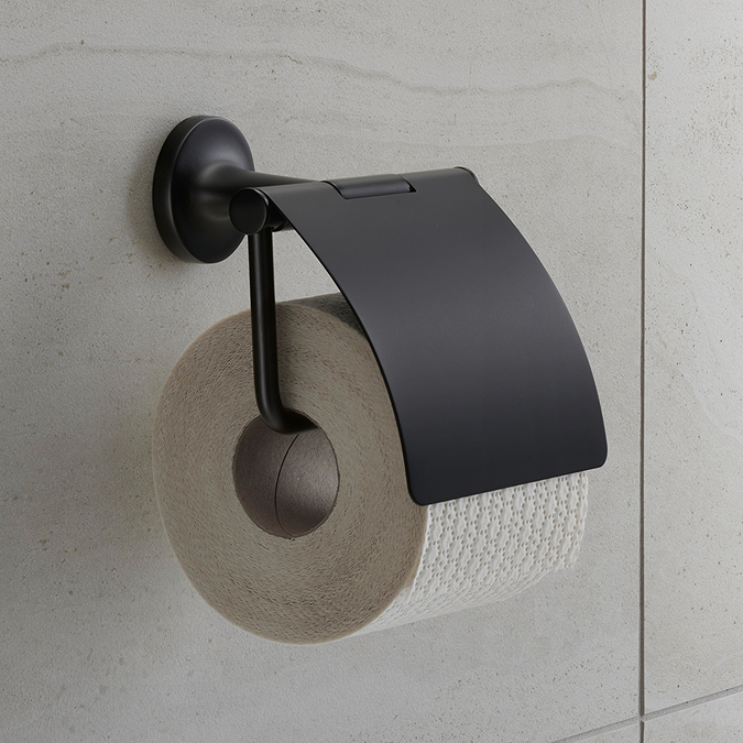 Suport hartie Duravit 0099404600, igienica Starck T, tip instalare pe perete, numar orificii instalare 2, negru [2]