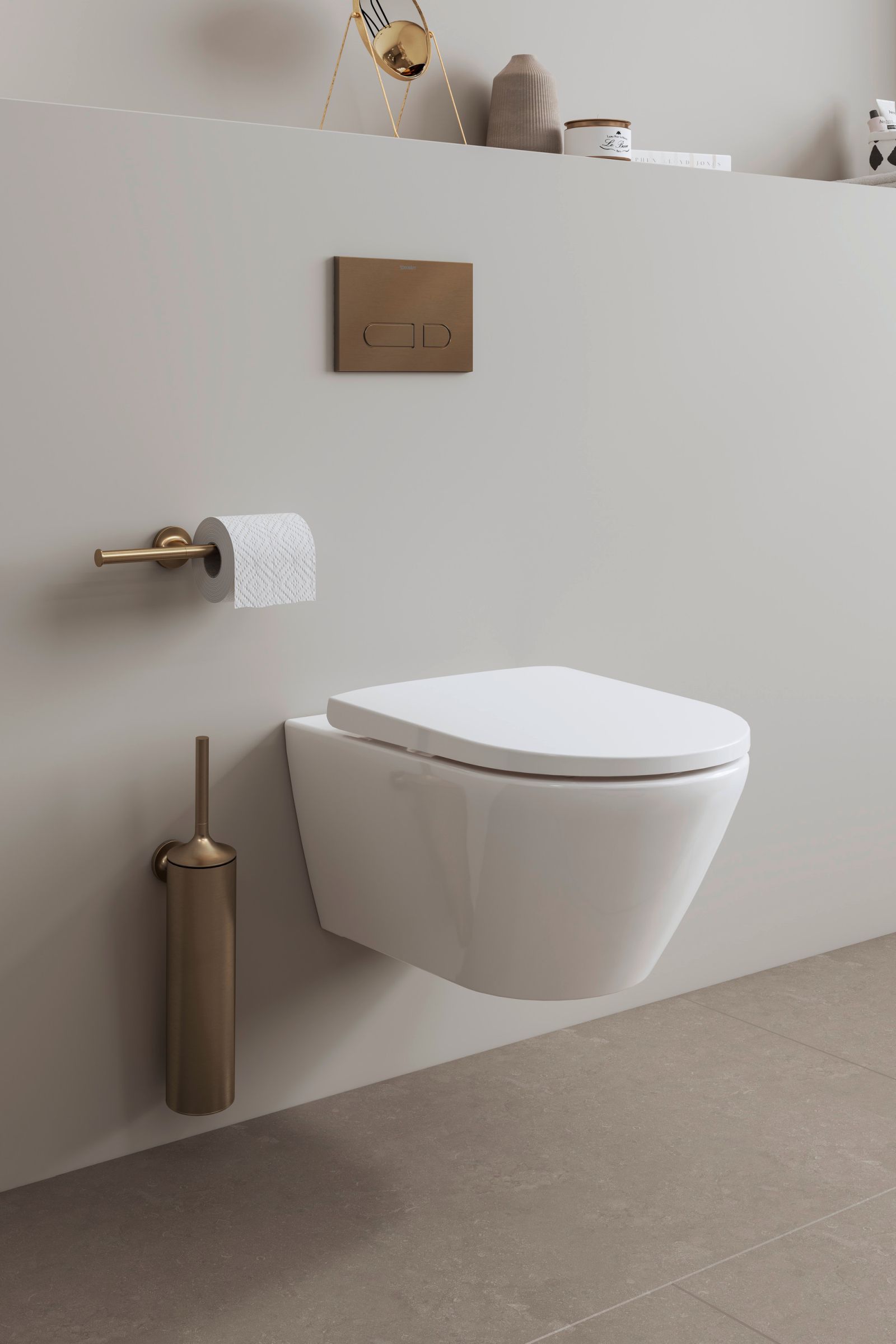 Suport hartie Duravit 0099380400, igienica Starck T, tip instalare pe perete, numar role hartie 2, bronz [5]