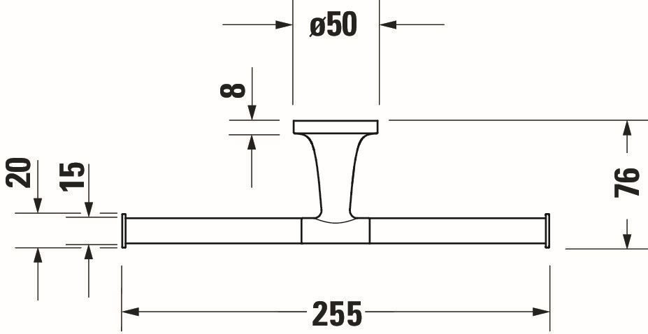 Suport hartie Duravit 0099387000, igienica Starck T, tip instalare pe perete, numar role hartie 2, otel satinat [6]