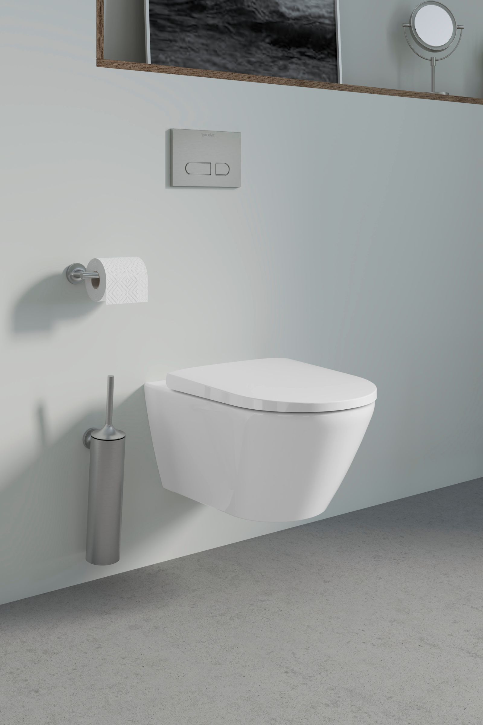 Suport hartie Duravit 0099377000, igienica Starck T, tip instalare pe perete, numar orificii instalare 2, otel satinat [4]