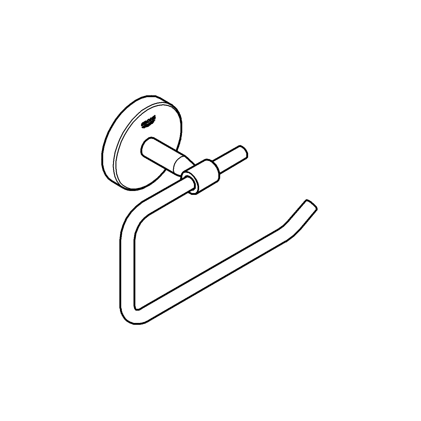 Suport hartie Grohe 40457001, igienica Bau Cosmopolitan, tip instalare pe perete, numar orificii instalare 2, crom [4]