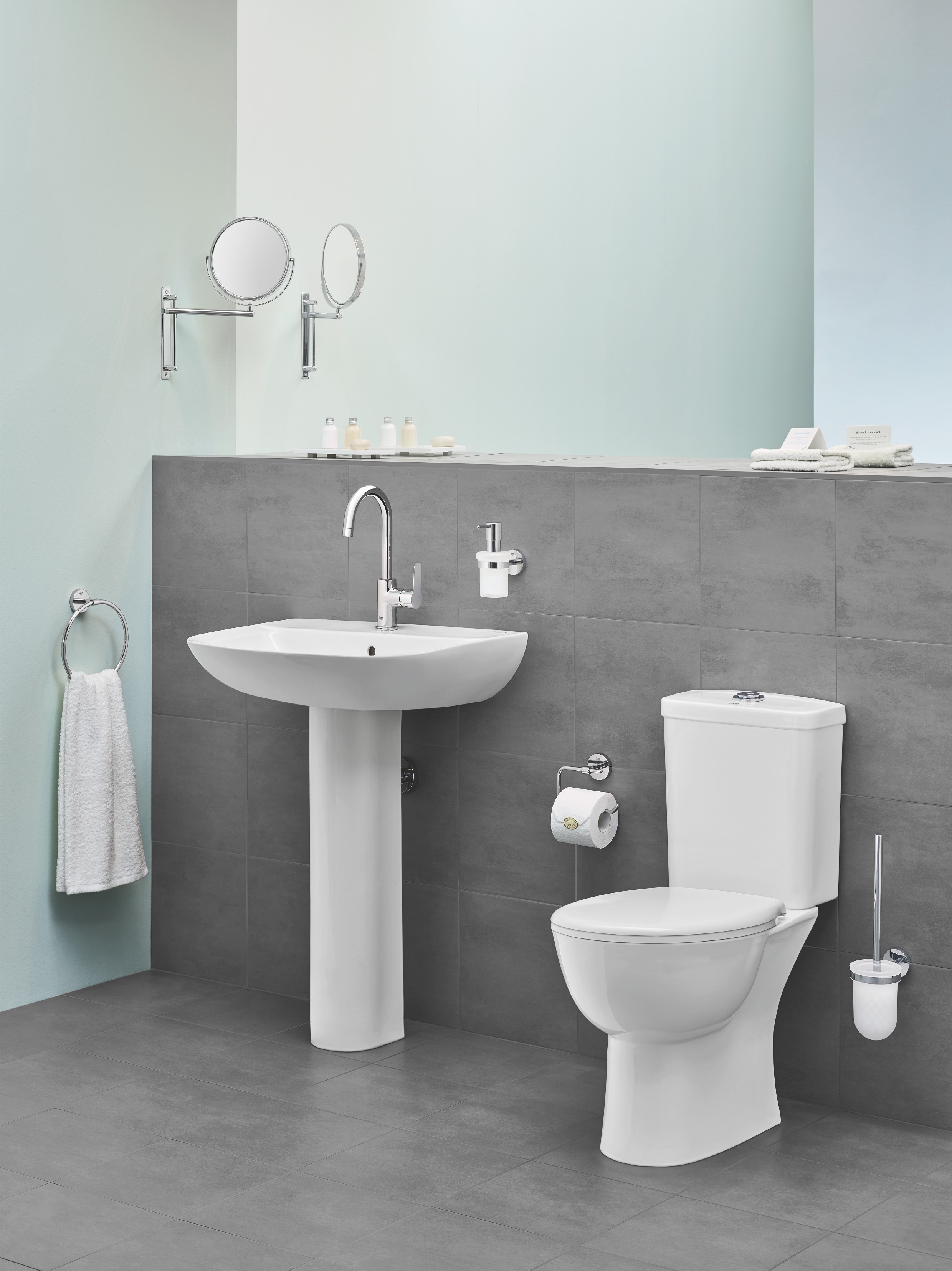 Suport hartie Grohe 40457001, igienica Bau Cosmopolitan, tip instalare pe perete, numar orificii instalare 2, crom [1]