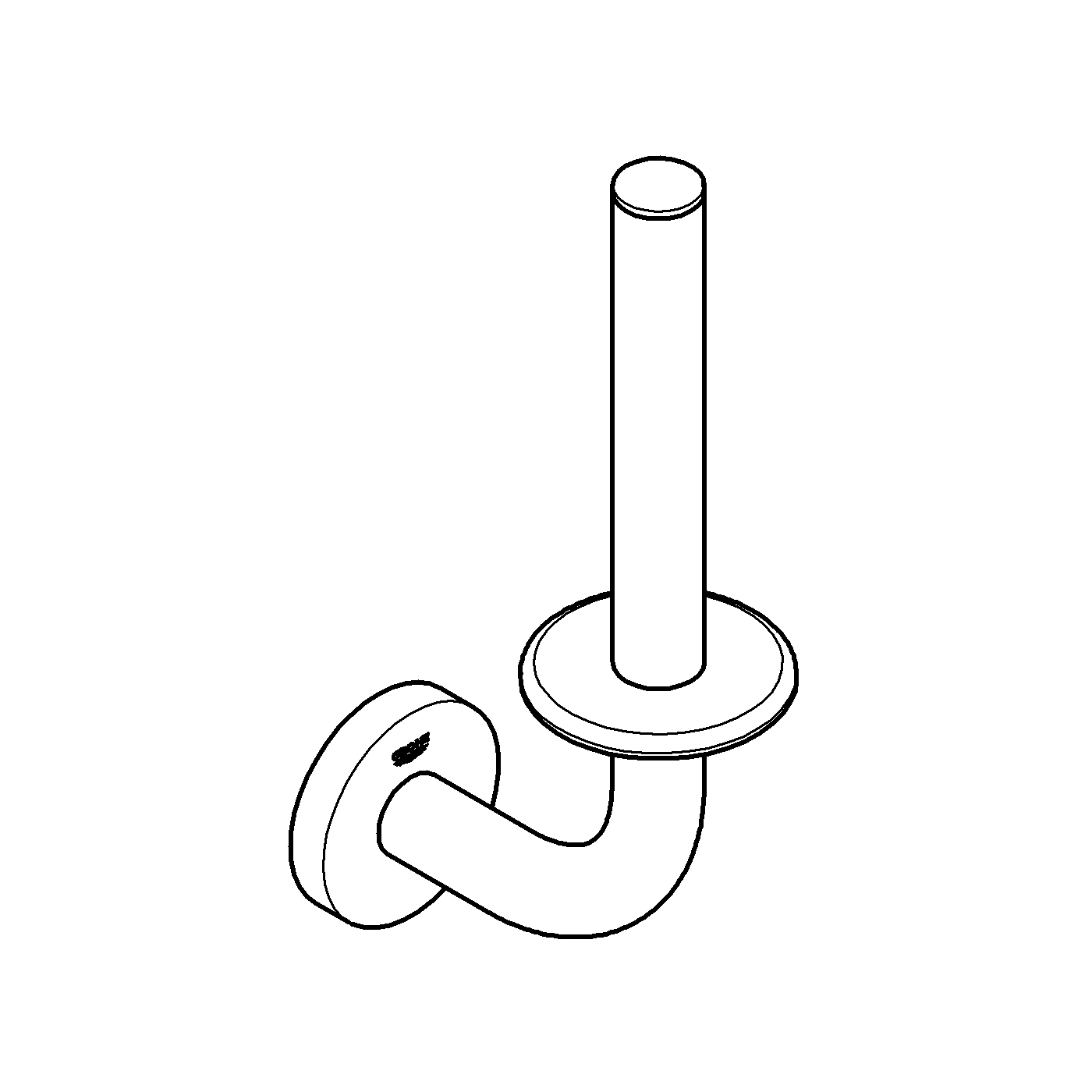 Suport hartie igienica Grohe 40385001, 232 mm, 116 mm, 1 role hartie, 1 orificii instalare, pe perete, Crom