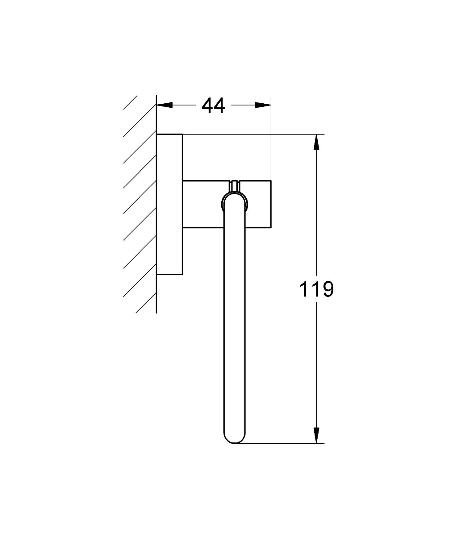 Suport hartie igienica Grohe 40689DC1, 119 mm, 1 role hartie, 2 orificii instalare, pe perete, Otel Satinat