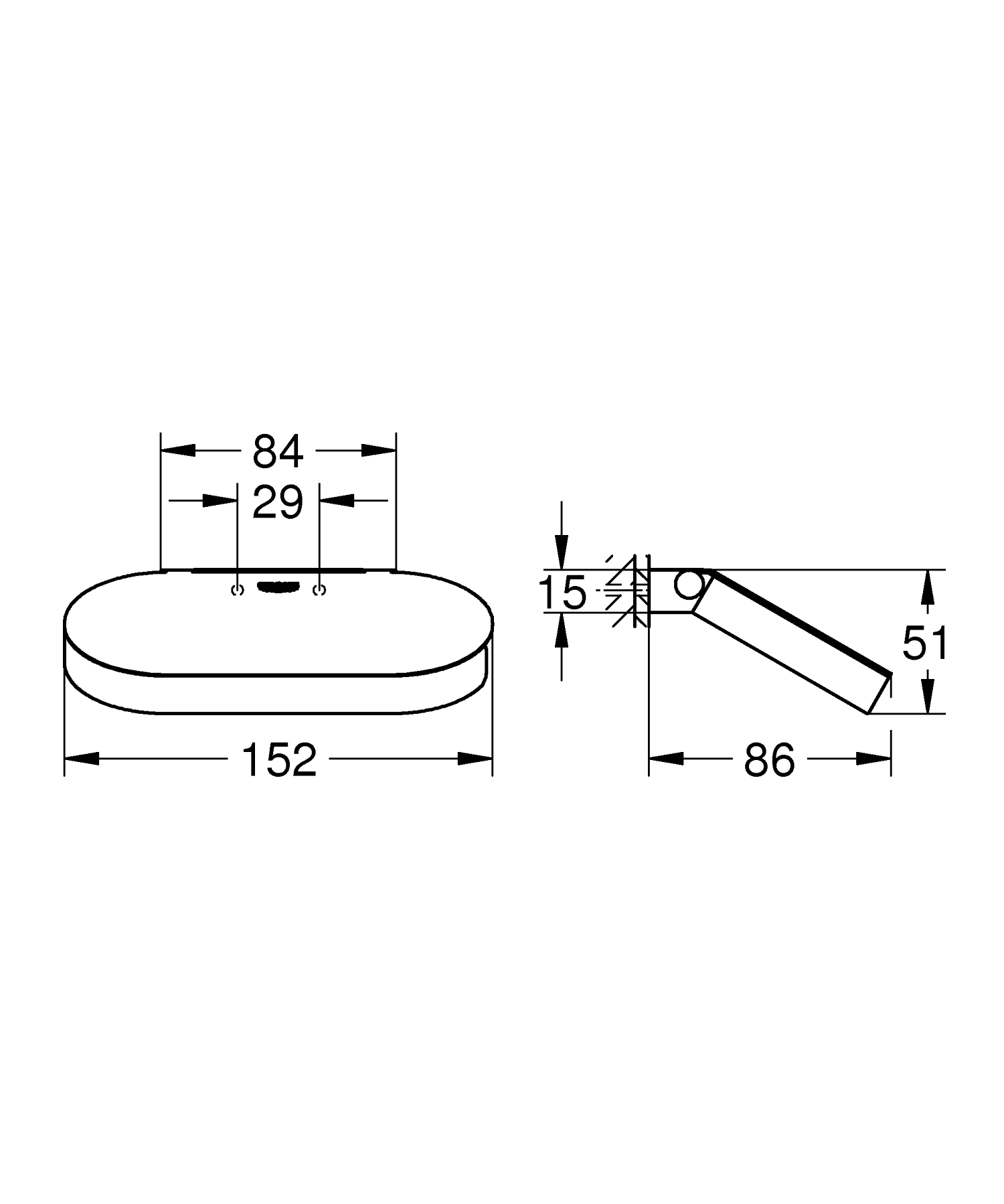 Suport hartie Grohe 41069000, igienica Selection, tip instalare pe perete, capac, elemente fixare ascunse, crom [2]