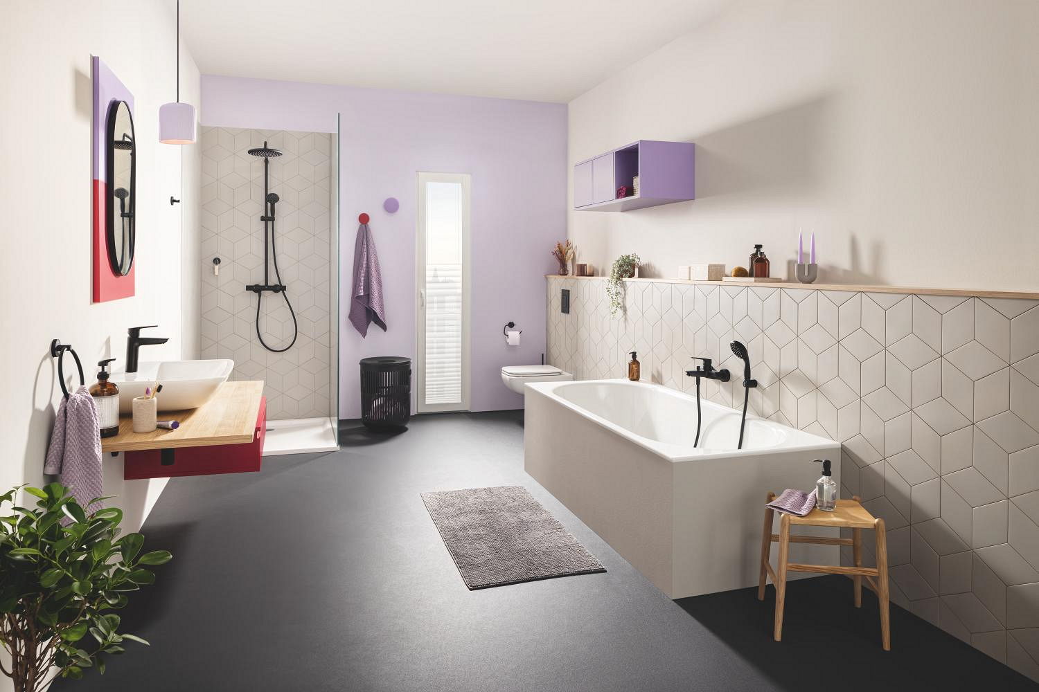 Suport hartie Grohe 412002430, igienica Start, tip instalare pe perete, numar orificii instalare 2, negru [3]