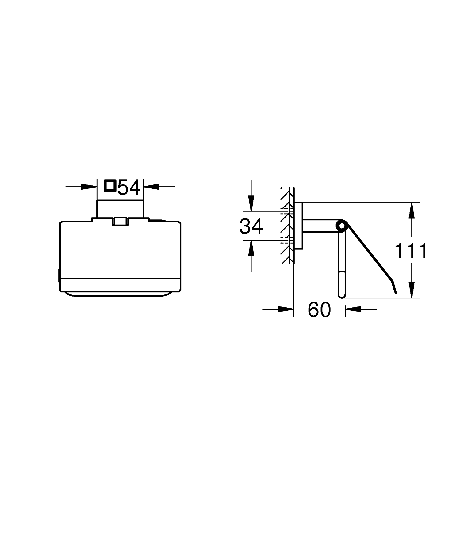 Suport hartie Grohe 41102000, igienica Start Cube, tip instalare pe perete, numar orificii instalare 2, crom [2]