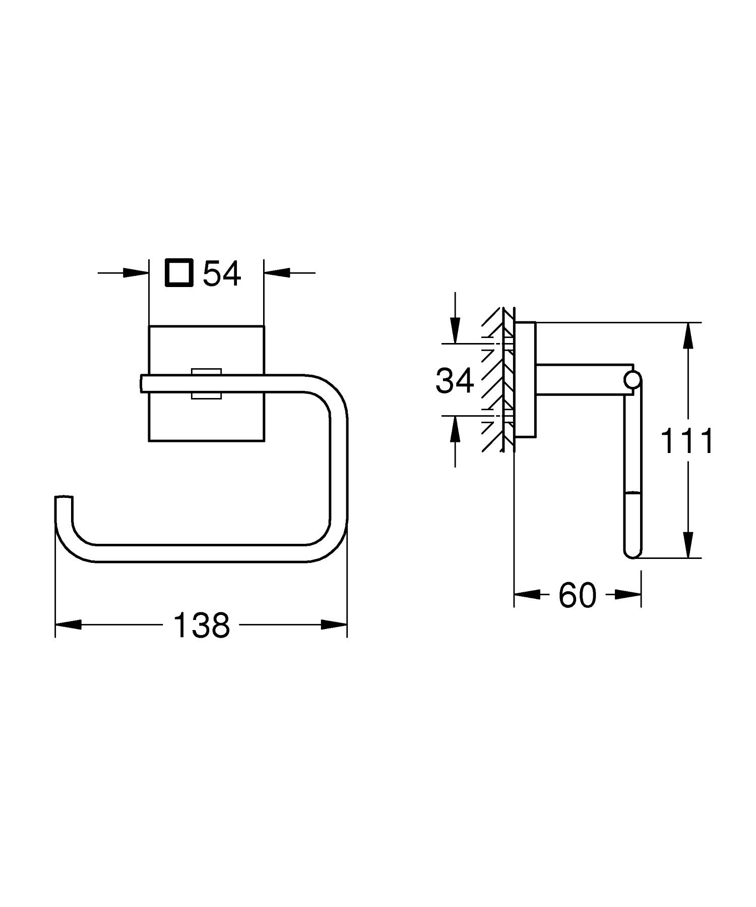 Suport hartie Grohe 409782430, igienica Start Cube, tip instalare pe perete, numar orificii instalare 2, negru [3]