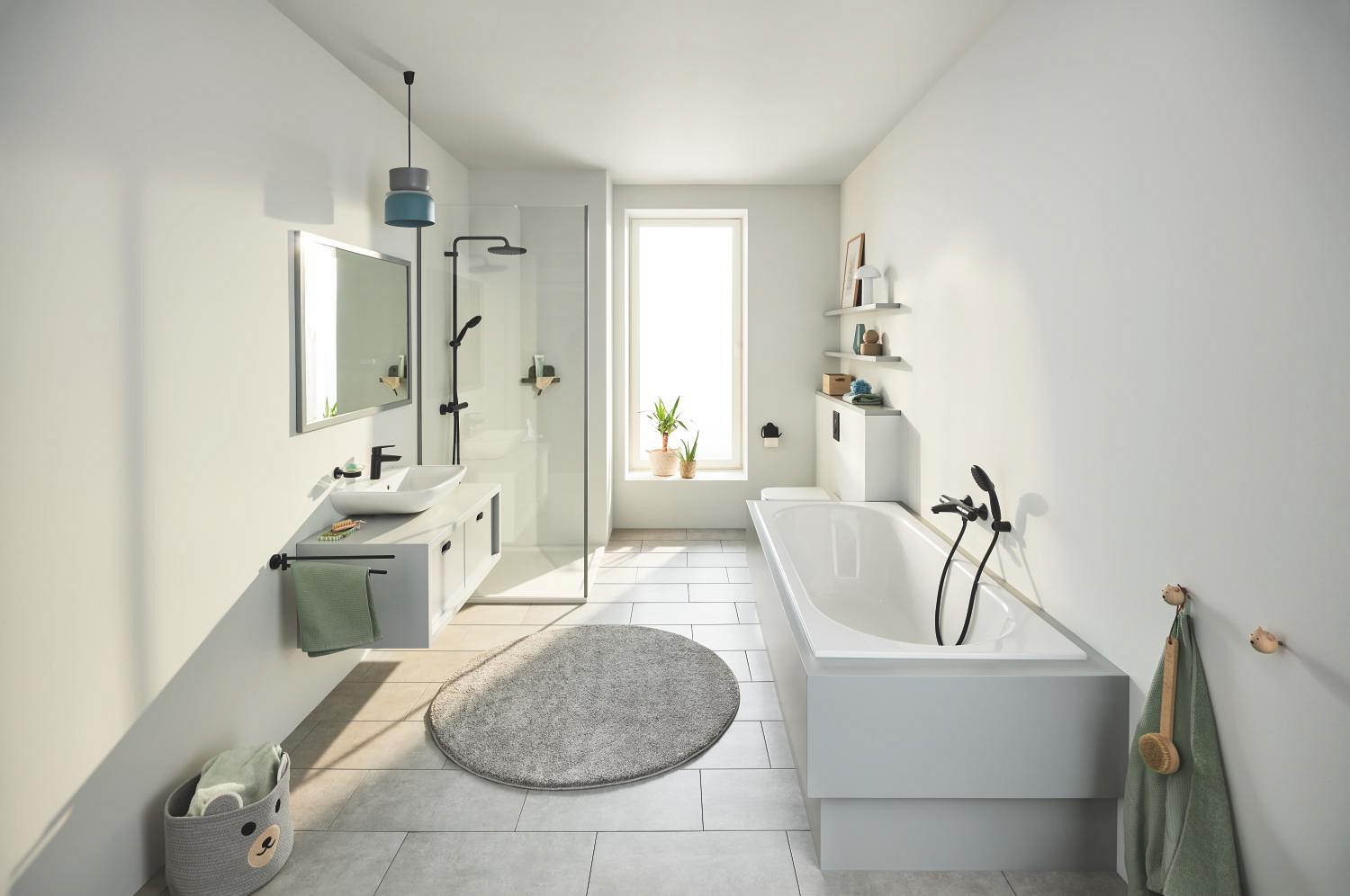 Suport hartie Grohe 411022430, igienica Start Cube, tip instalare pe perete, numar orificii instalare 2, negru [2]