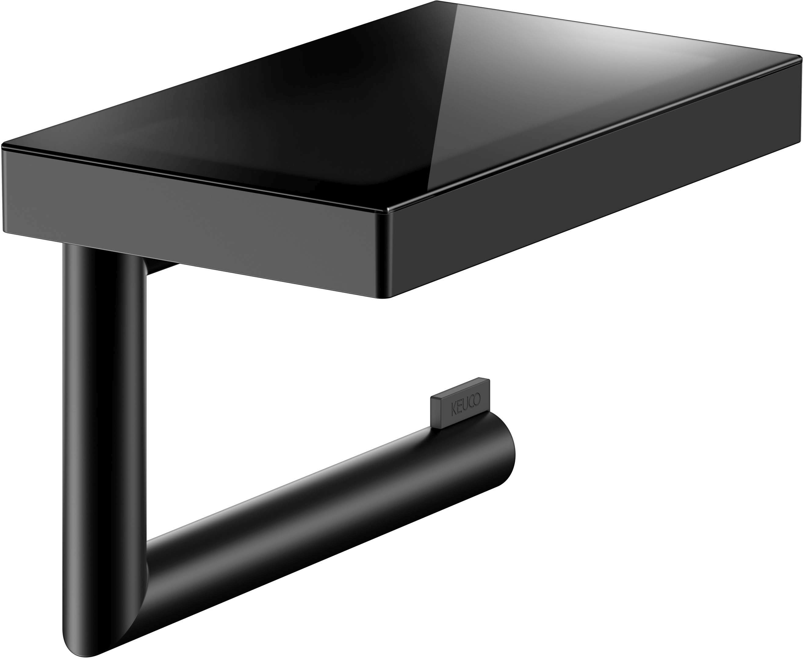 Keuco Suport hartie igienica keuco reva, pe perete, metal, etajera, mat, negru, 12873379000