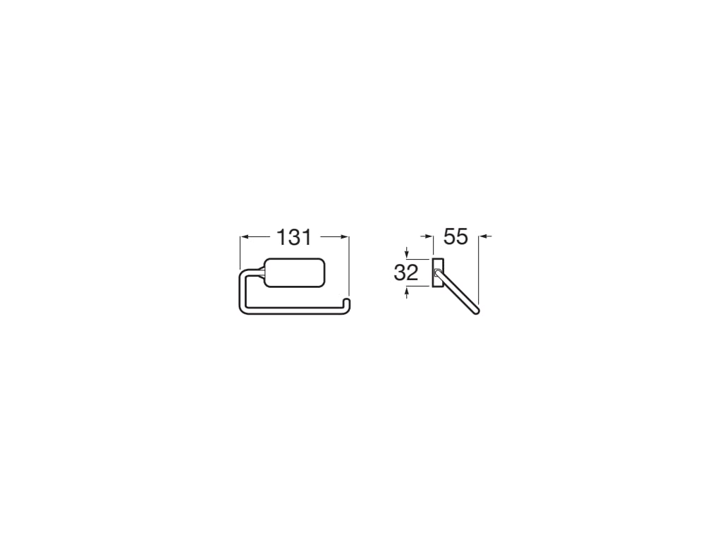 Suport hartie igienica Roca A817732C00, 131 mm, 55 mm, 1 role hartie, 2 orificii instalare, pivotanta, Crom