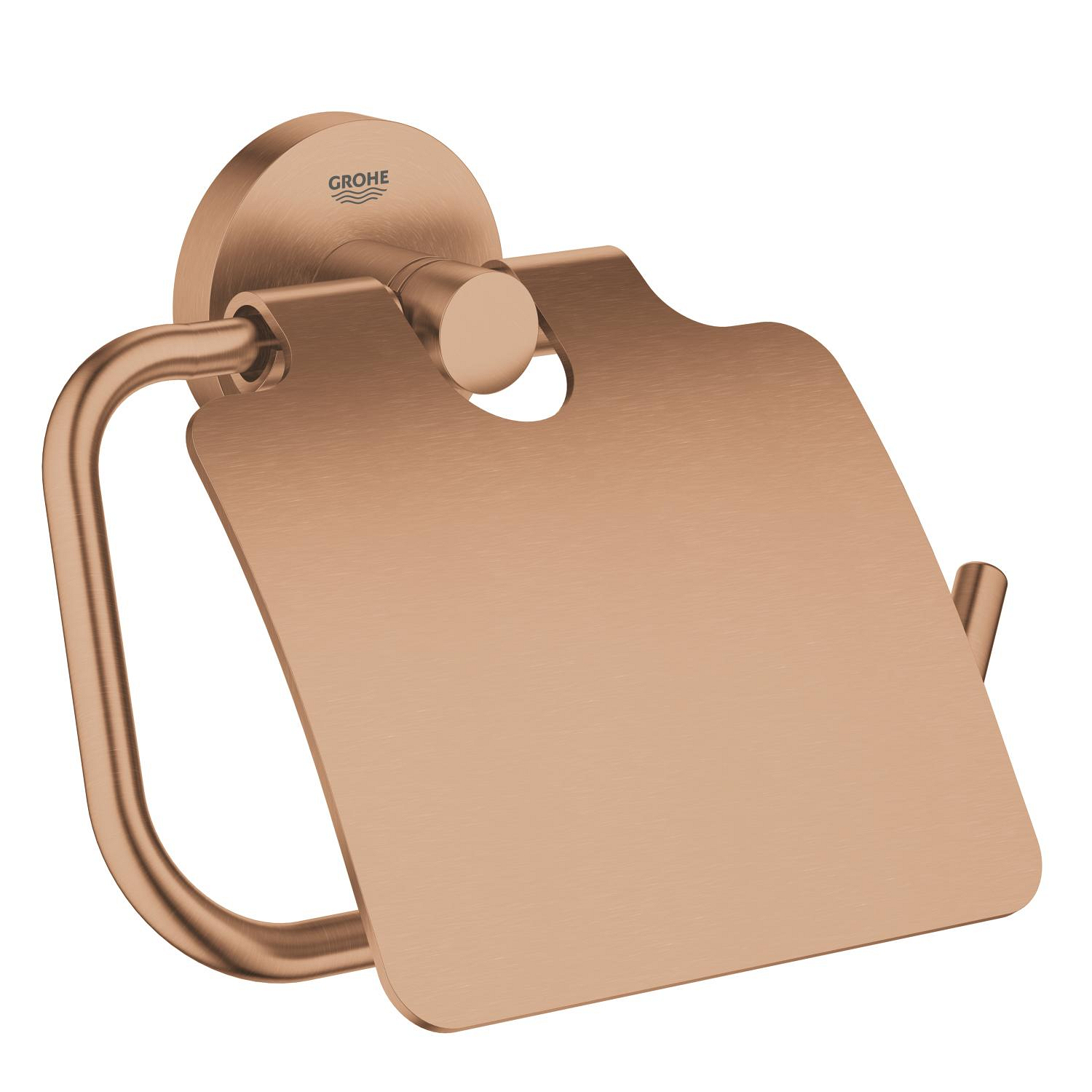 Suport hartie WC Grohe 41179DL0, 167 mm, 119 mm, 1 role hartie, 2 orificii instalare, pivotanta, Cupru