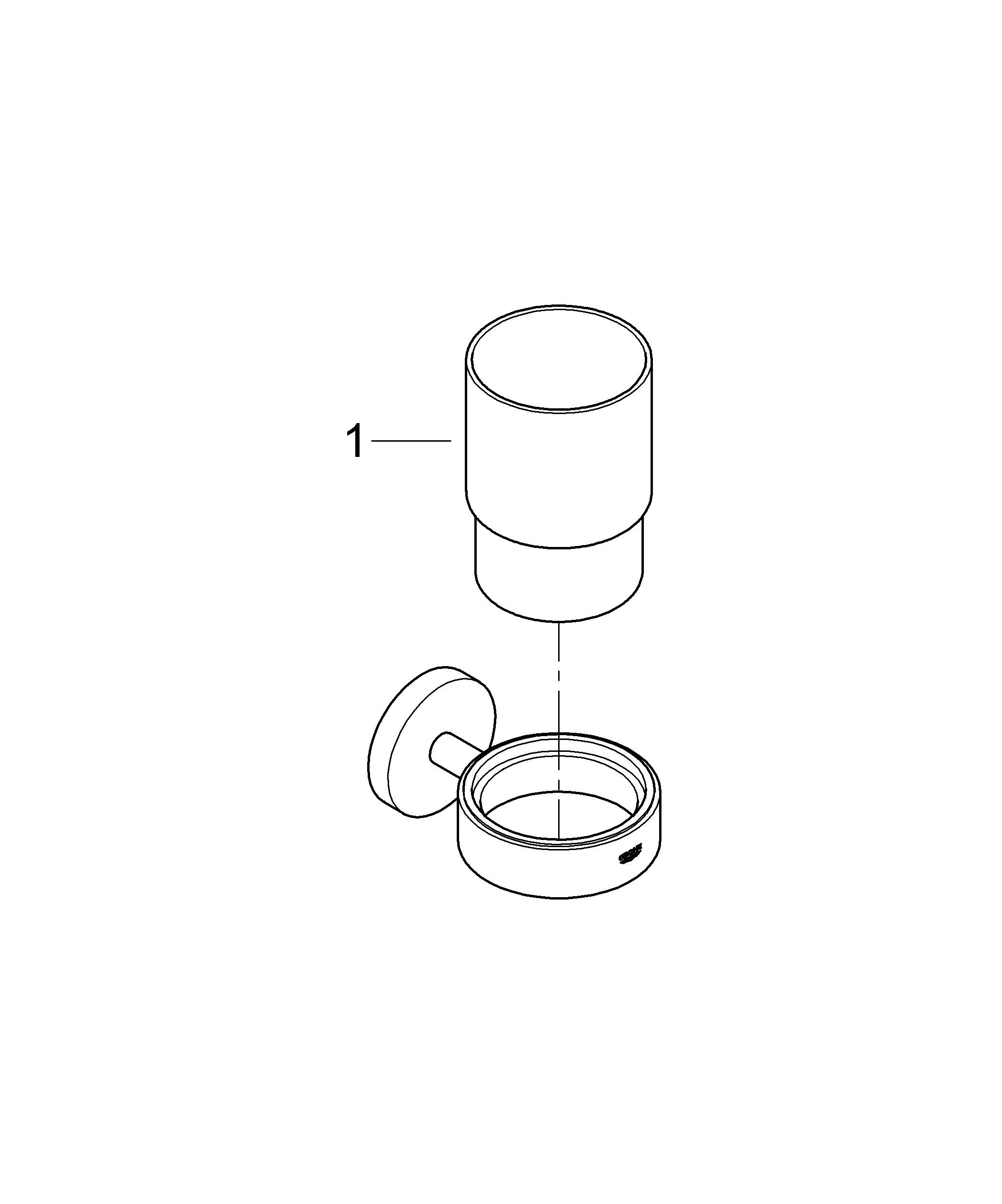 Pahar baie Grohe 40447001, Suport Essentials, tip instalare pe perete, volum ml 140, elemente fixare ascunse, crom [4]