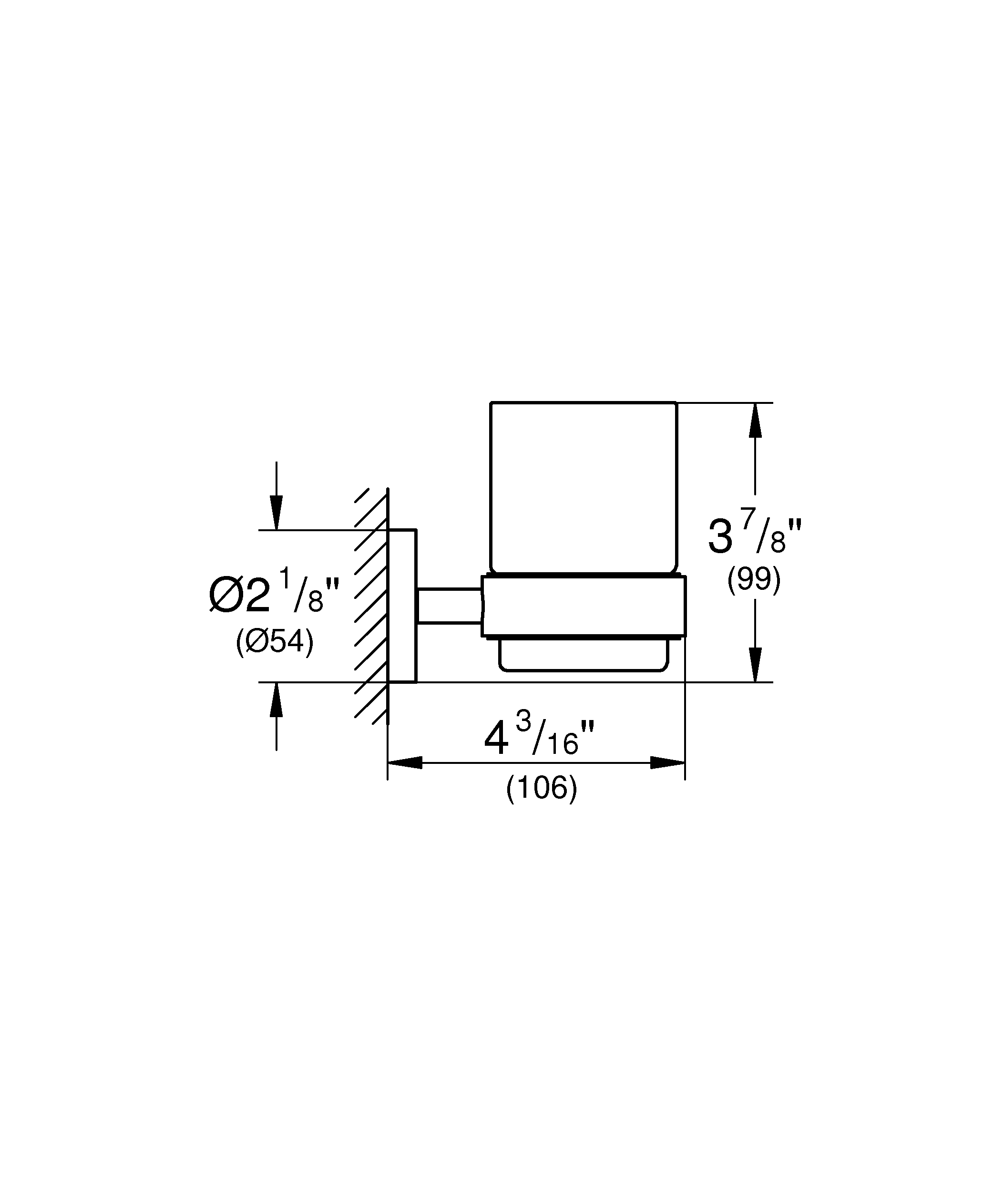 Pahar baie Grohe 40447001, Suport Essentials, tip instalare pe perete, volum ml 140, elemente fixare ascunse, crom [3]