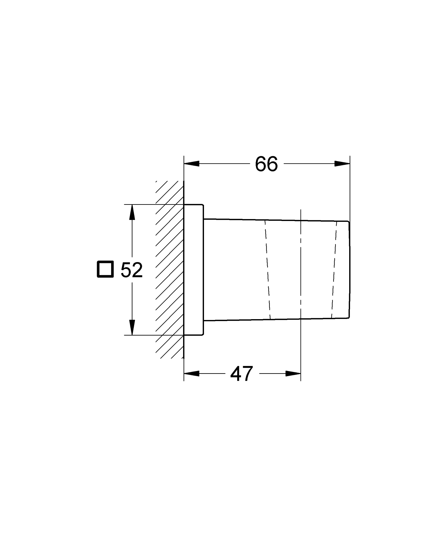 Suport para de dus Grohe 27693000, 66 mm, 47 mm, universal, pe perete, abs, suport para dus incorporat, Crom