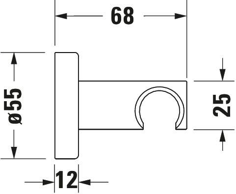 Suport para dus Duravit UV0620007010, 68 mm, 55 mm, universal, pe perete, metal, abs, suport para dus incorporat, Crom