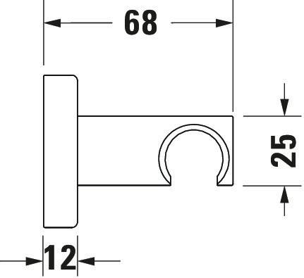 Suport para dus Duravit UV0620026046, montaj pe perete, suport para dus incorporat, universal, negru [1]