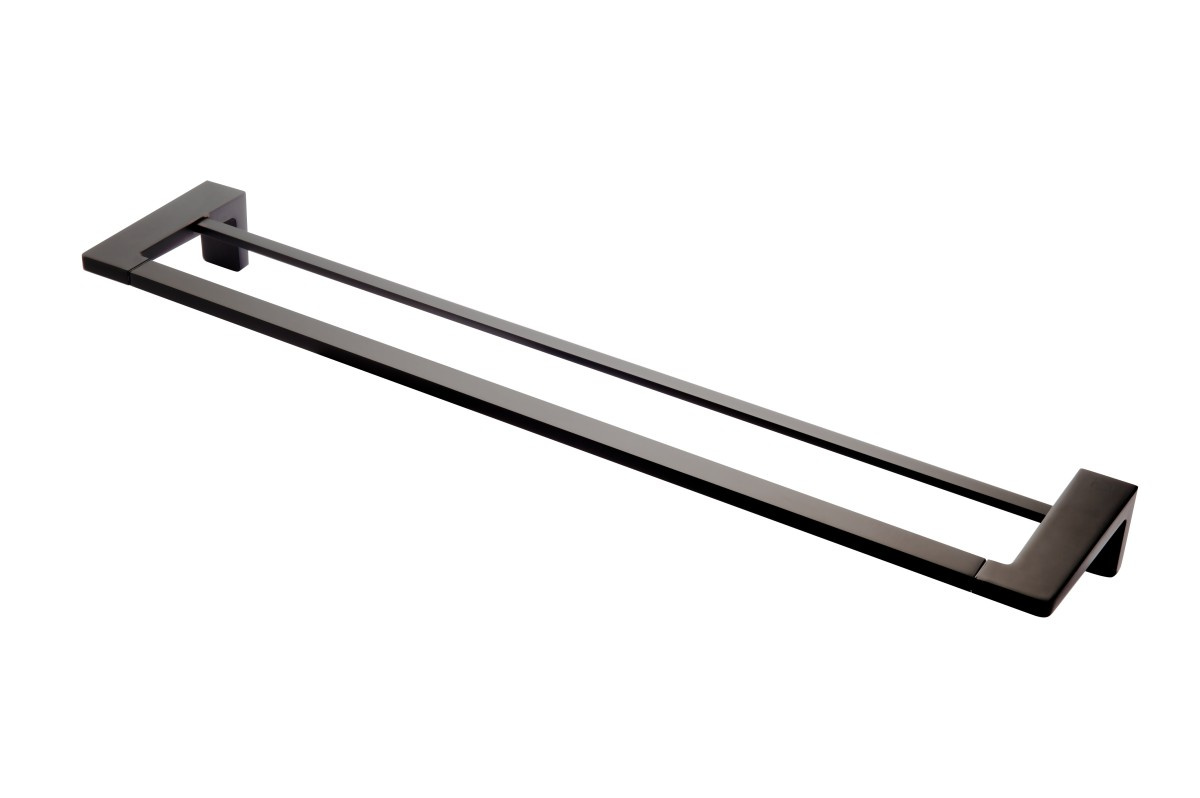 FDesign Suport prosop fdesign piazza fd6-pza-02-22, 2 suporti, 600 mm, montare pe perete, fixare ascunsa, mat, negru