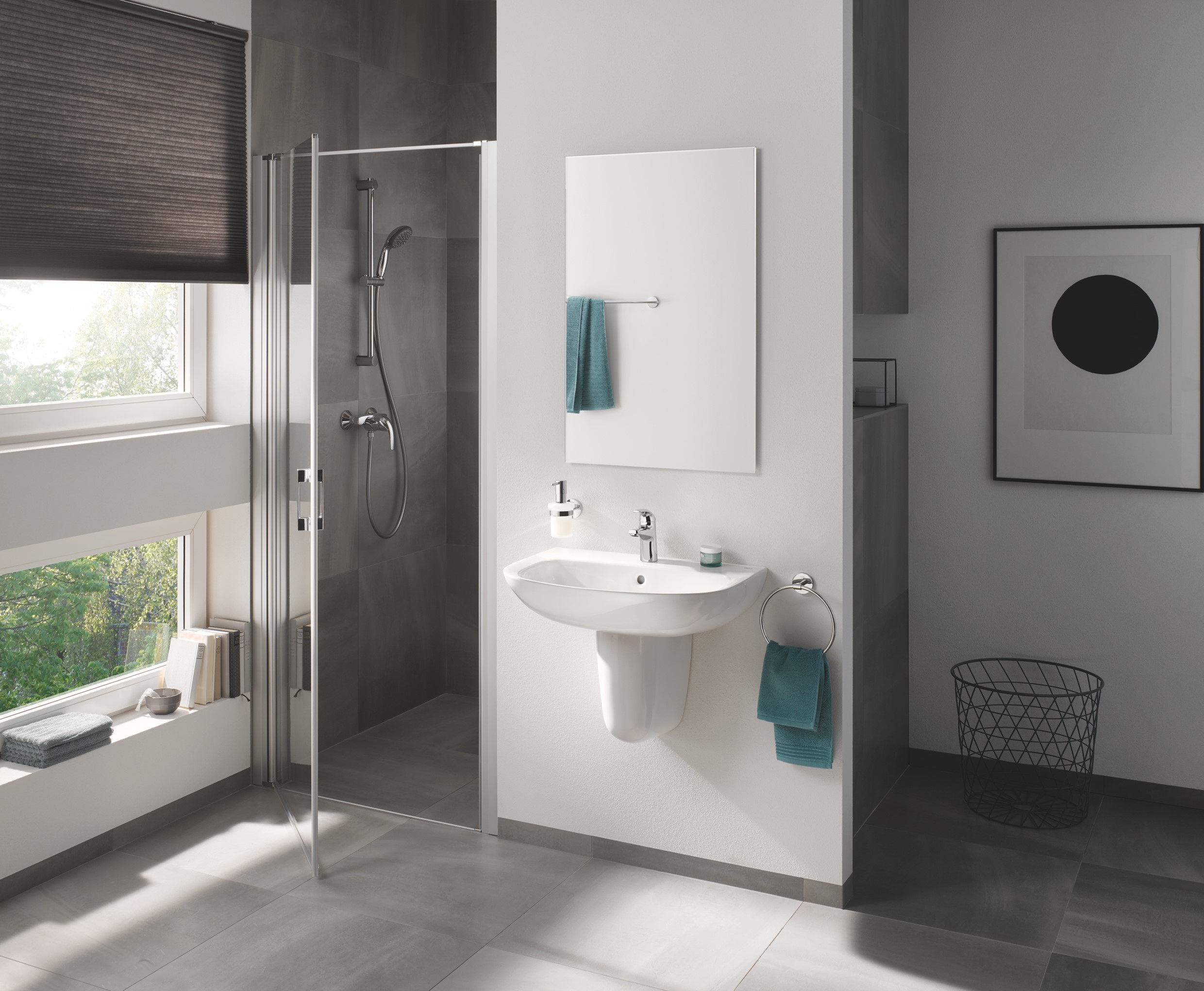 Suport prosop Grohe 40459001, 522 mm, 55 mm, 2 orificii instalare, 1 rafturi, pe perete, metal, Crom