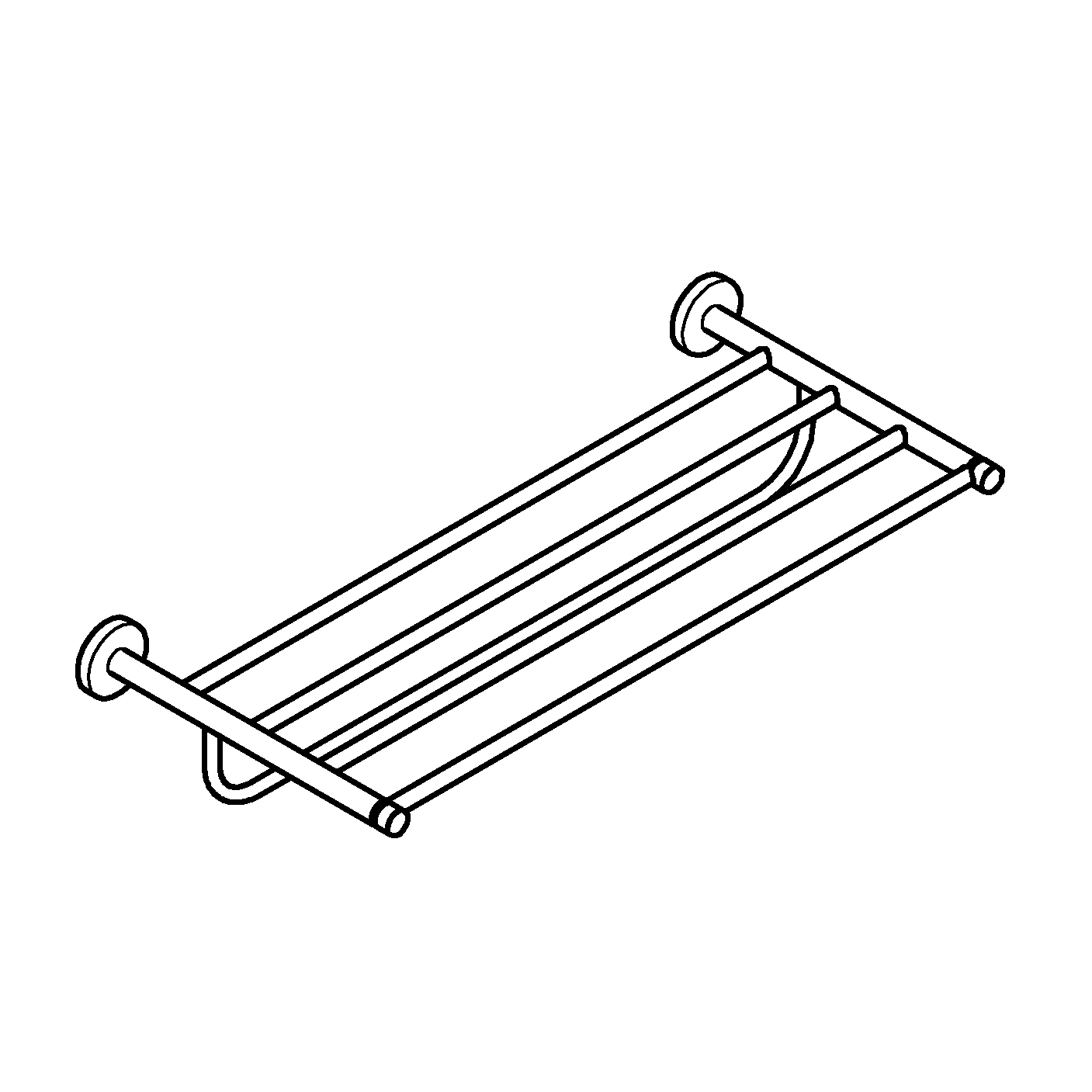 Suport prosop Grohe 40800001, 600 mm, 270 mm, 2 orificii instalare, 5 rafturi, pe perete, metal, Crom