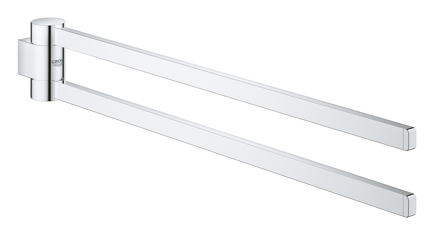 Grohe Suport prosop grohe selection 41063000, 400 mm, 2 suporti, montare pe perete, fixare ascunsa, pivotant, crom