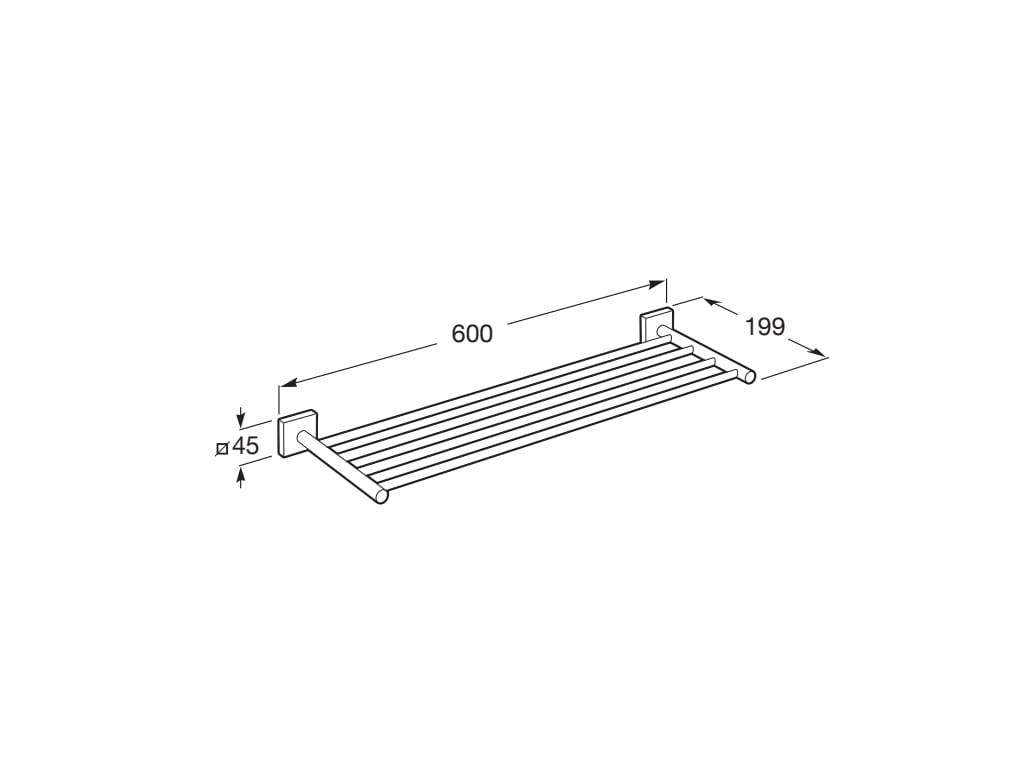 Suport prosop Roca A816825001, Cubica, tip instalare pe perete, numar orificii instalare 2, numar rafturi 4, crom [1]