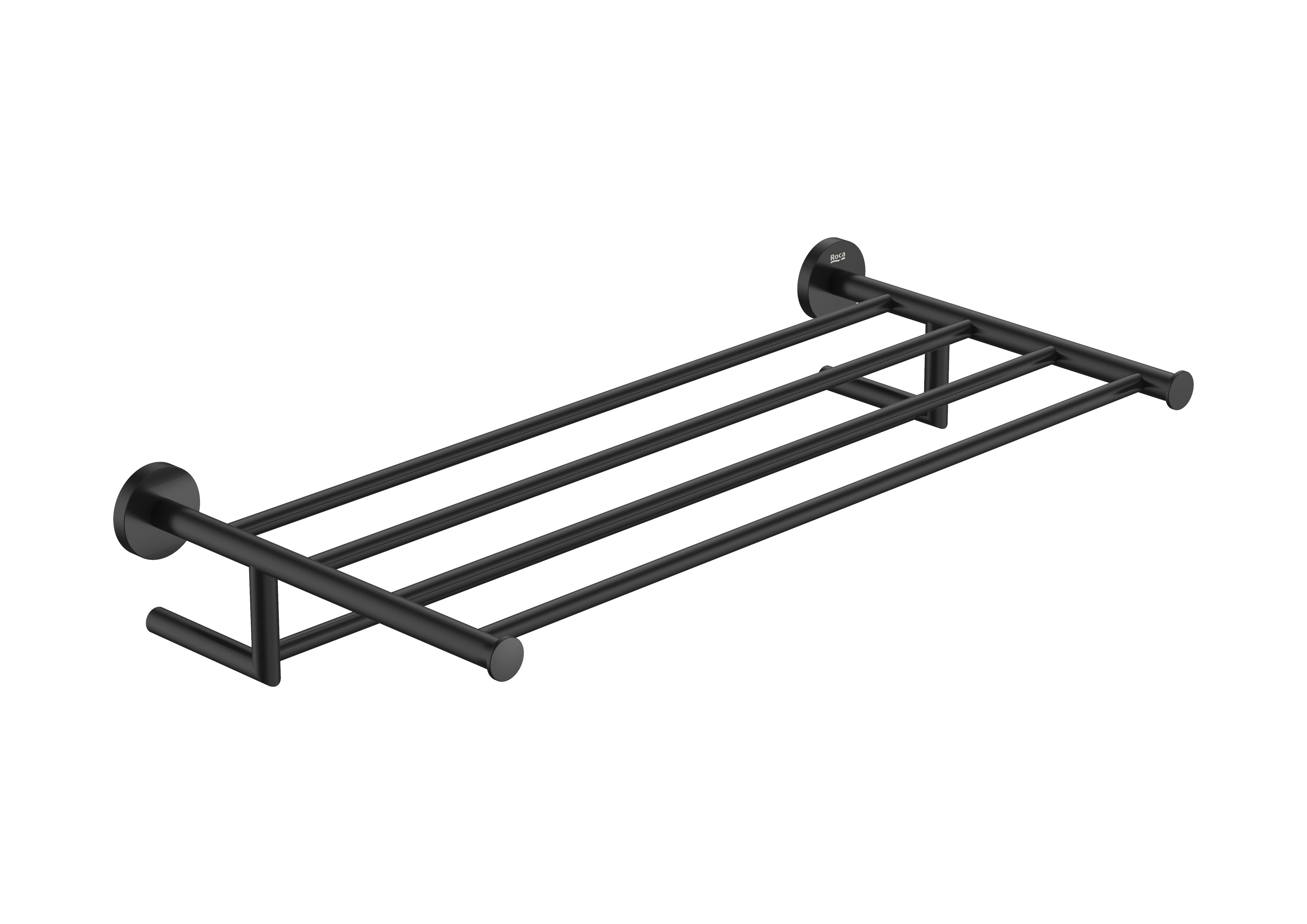Roca Suport prosop roca hotels, pe perete, 63 x 30 x 10 cm, metal, mat, negru, a817580c40