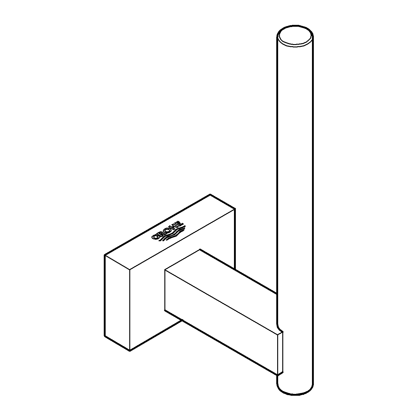 Suport hartie Grohe 40623001, igienica Essentials Cube, tip instalare 
