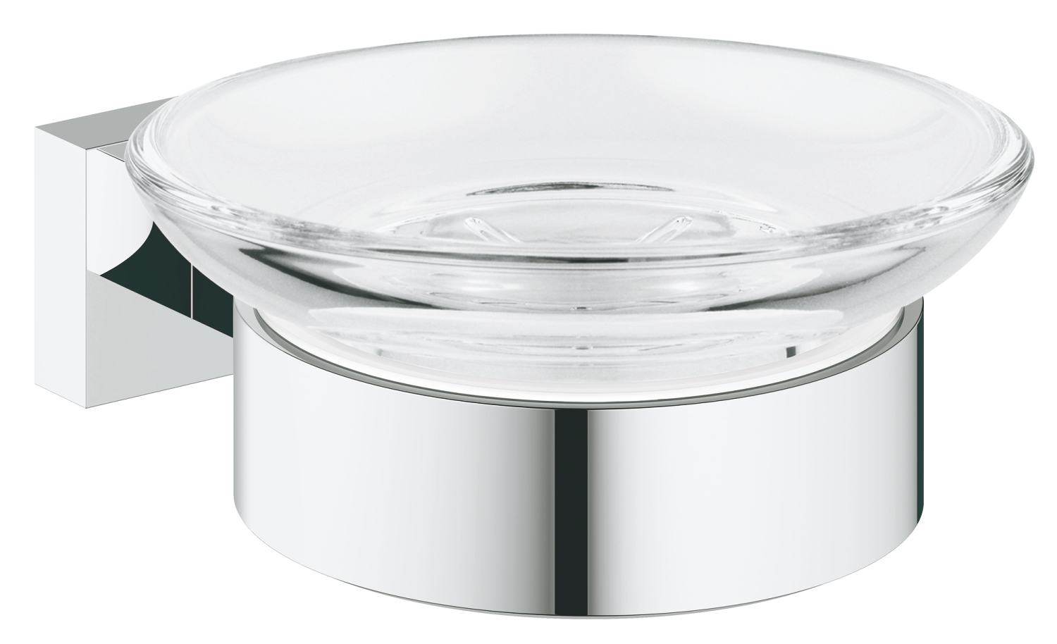 Grohe Suport sapun grohe essentials cube 40754001, montare pe perete, elemente fixare ascunse, crom/sticla