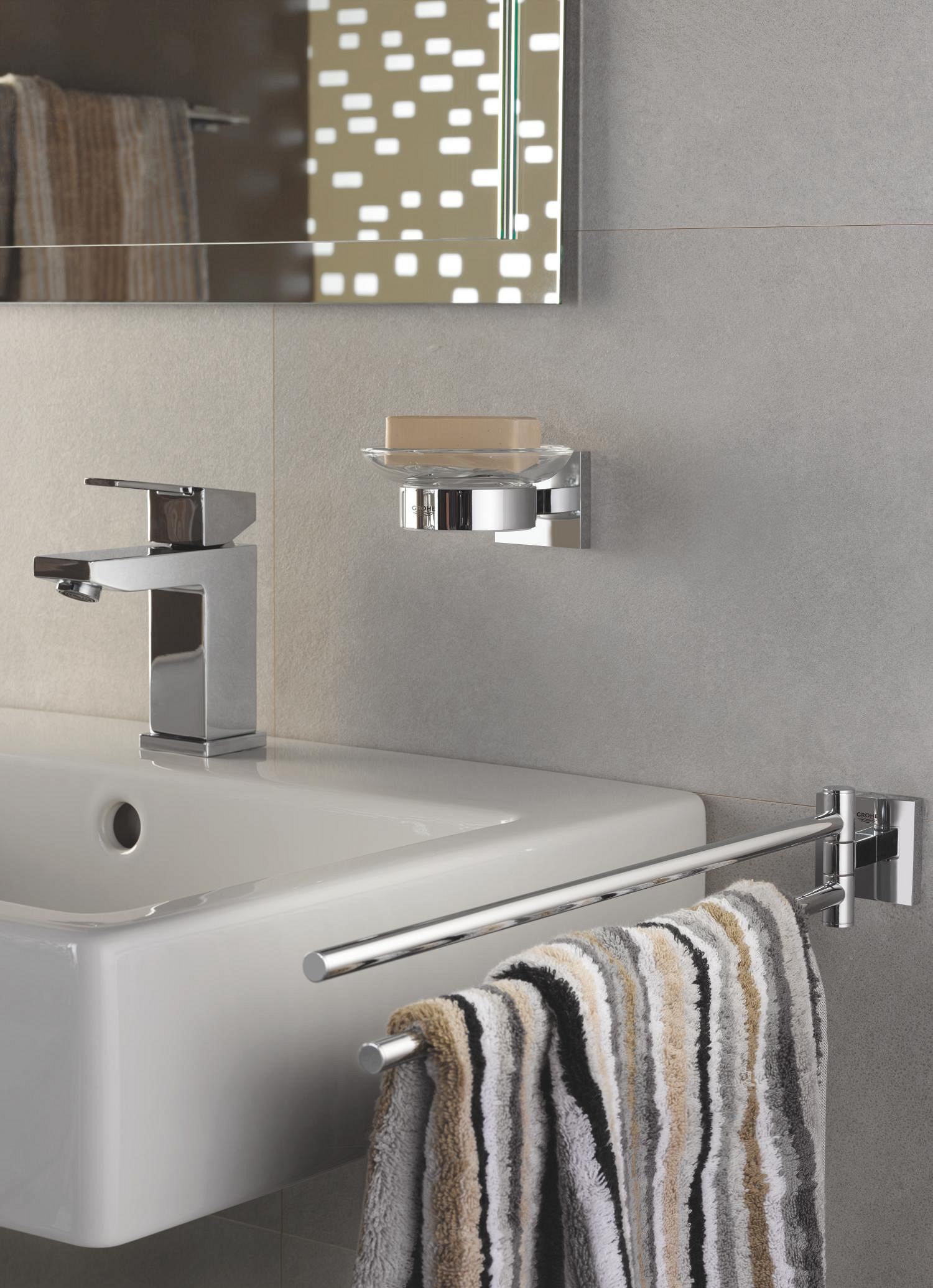 Savoniera Grohe 41096000, Suport sapun Start Cube, tip instalare pe perete, elemente fixare ascunse, crom [3]