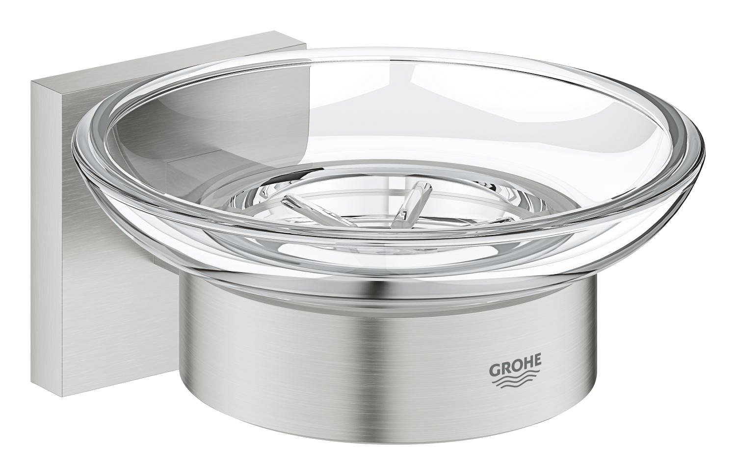 Grohe Suport sapun grohe start cube, pe perete, metal/sticla, mat, otel satinat, 41096dc0