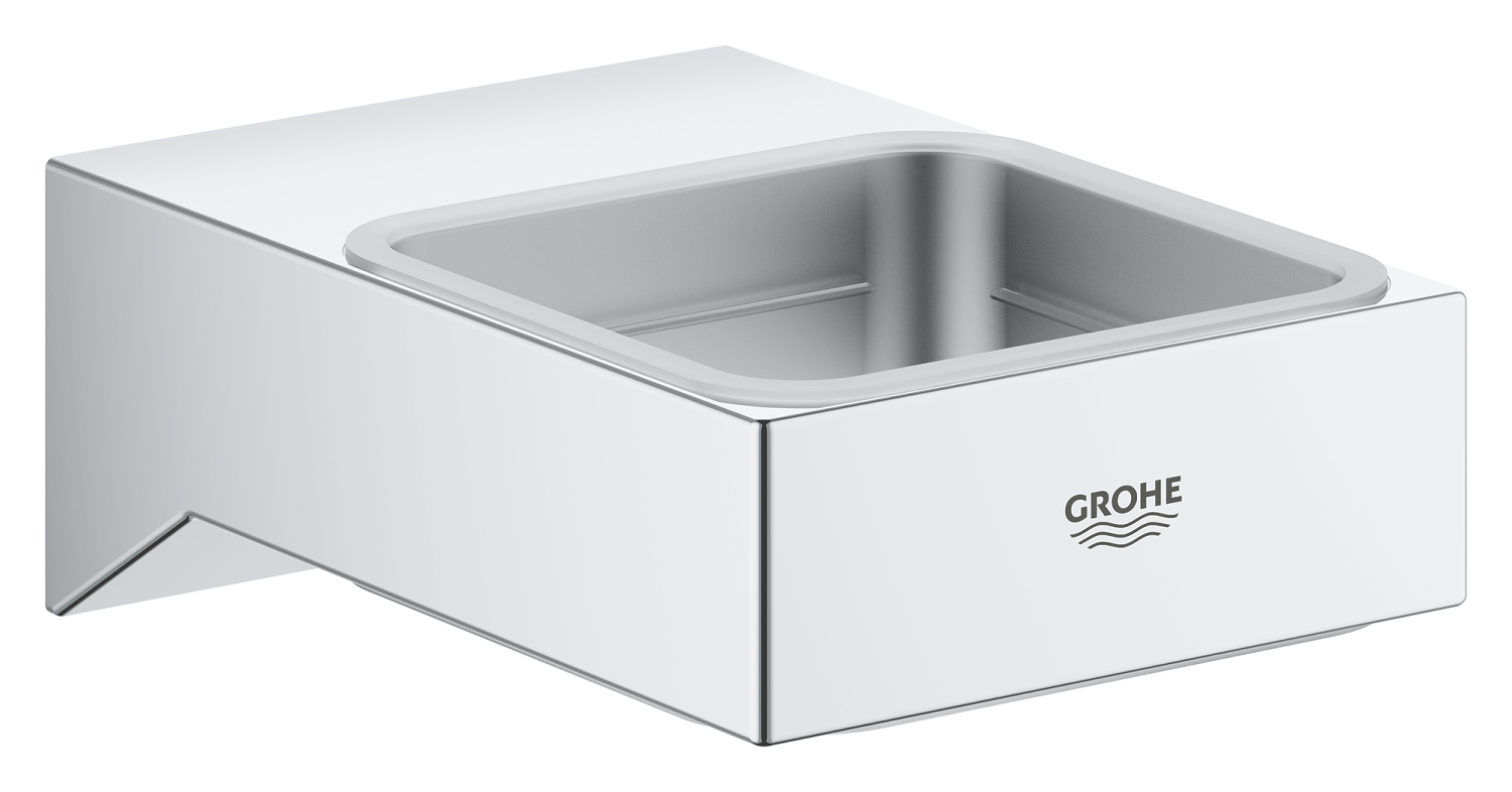 Grohe Suport sapun/pahar grohe selection cube 40865000, montare pe perete, elemente fixare ascunse, crom