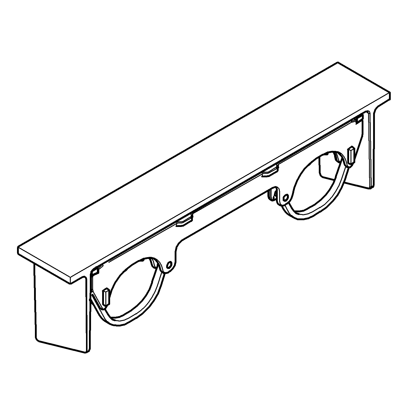 Tavita baterie Grohe 18608001, 43 mm, 261 mm, 2 orificii instalare, pe baterie, grohtherm 2000 gama compatibila, Crom