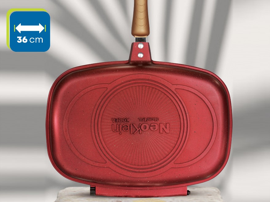 Tigaie Grill DGR36-Cherry, NeoKlein, tip tigaie grill, tip plita gaz, electric, diametru 36 mm, rosu [4]
