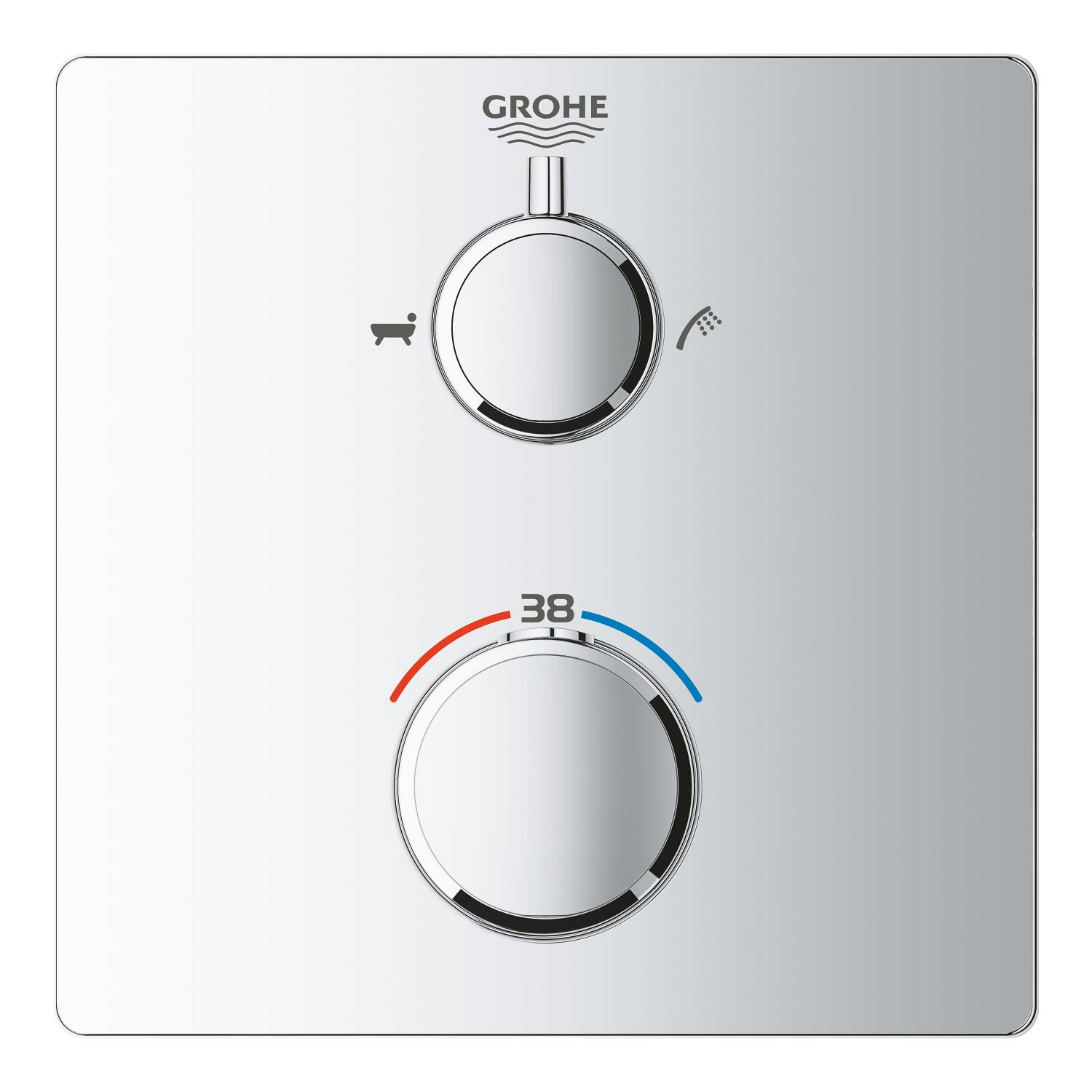 Grohe Unitate comanda cada grohe grohtherm cube, termostat, 2 iesiri, necesita valva, crom, 24080000