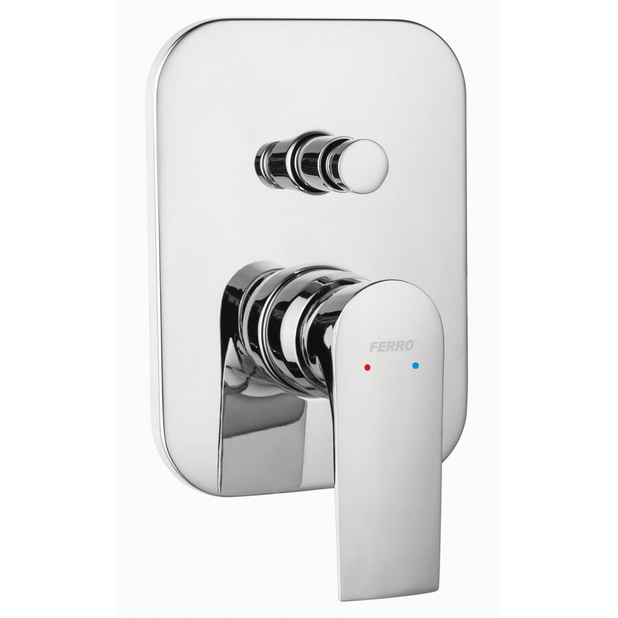 Ferro Unitate comanda dus ferro algeo square baq7p.0, 1/2'', incastrata, 2 iesiri, diverter, monocomanda, cartus ceramic, crom