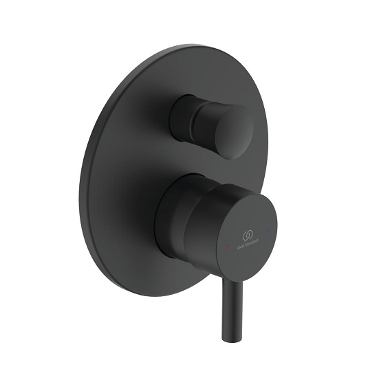 Ideal Standard Unitate comanda ideal standard ceraline a6939xg, 1/2'', diverter, 2 iesiri, valva inclusa, mat, negru