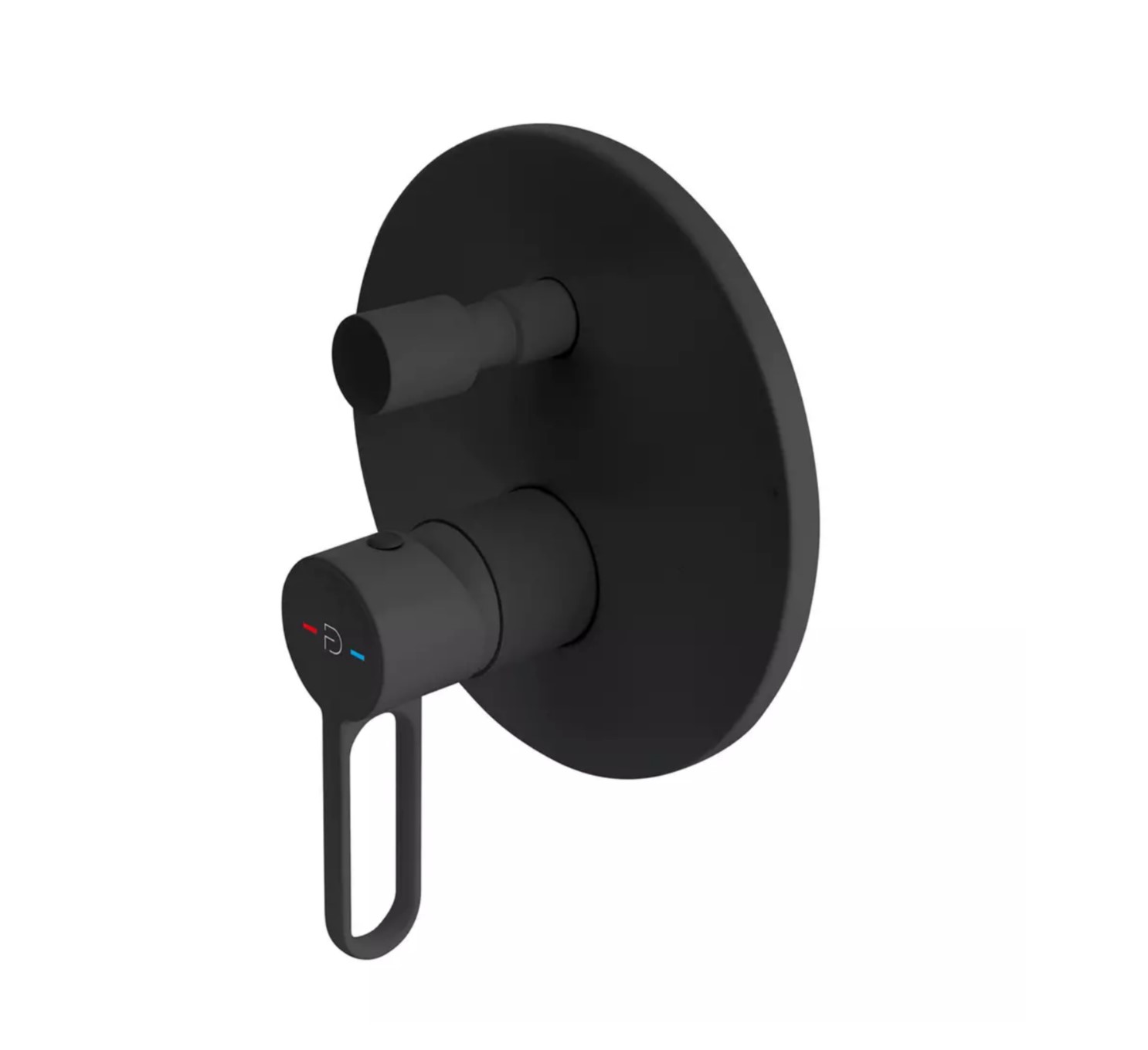 FDesign Unitate comanda fdesign zaffiro fd1-zfr-7p-22, 1/2'', aparenta, 2 iesiri 1/2'', diverter, valva inclusa, mat, negru