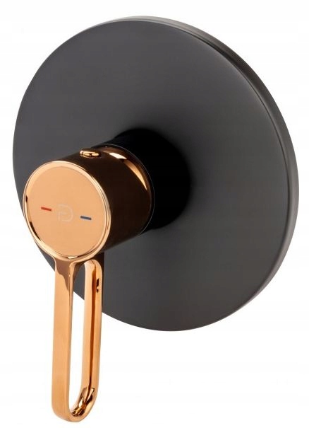 FDesign Unitate comanda fdesign zaffiro fd1-zfr-7pa-25, 1/2'', aparenta, 1 iesire 1/2'', valva inclusa, mat, negru / cupru
