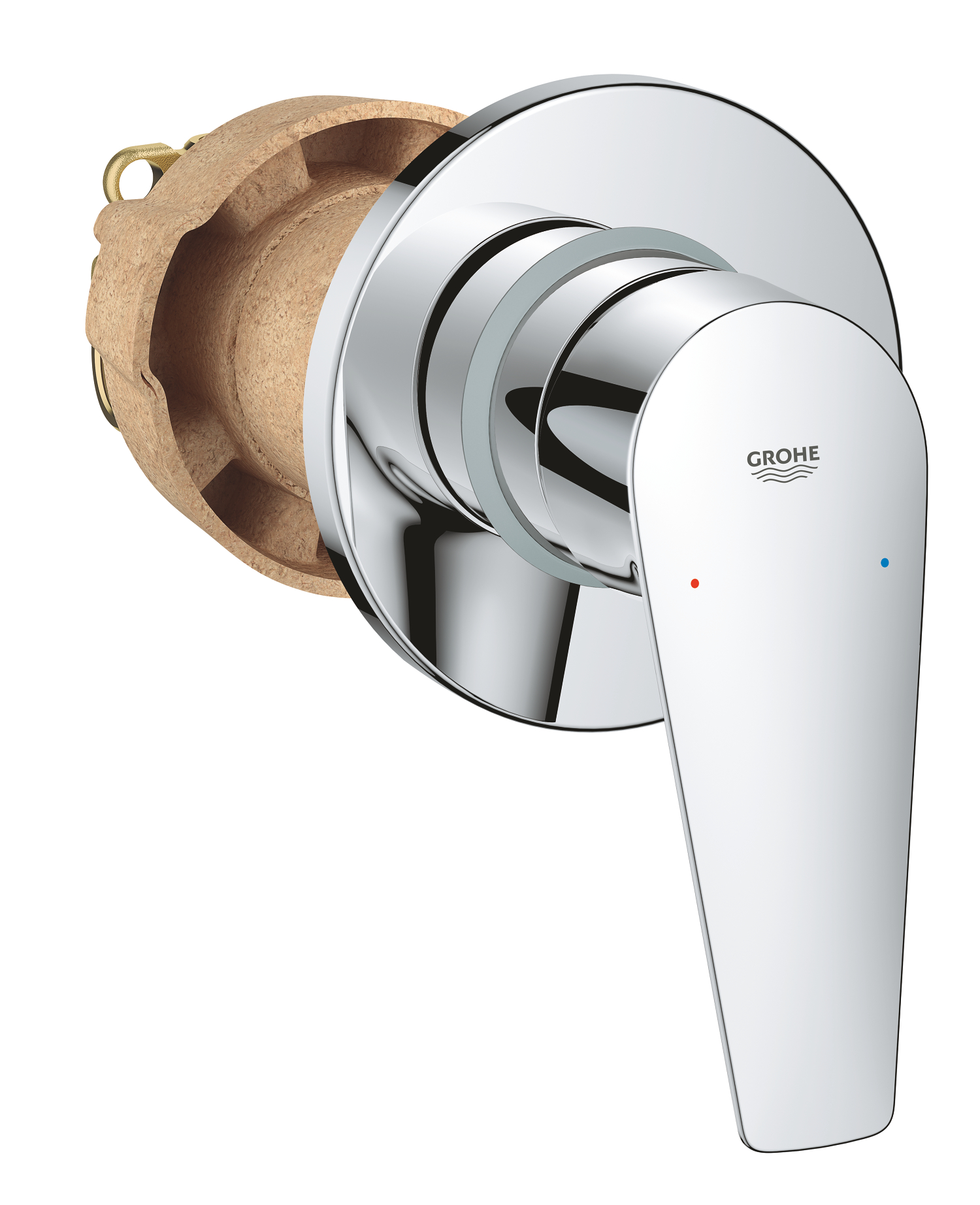 Grohe Unitate comanda grohe bauedge 29040001, 1/2'', 1 iesire, slim, valva, crom