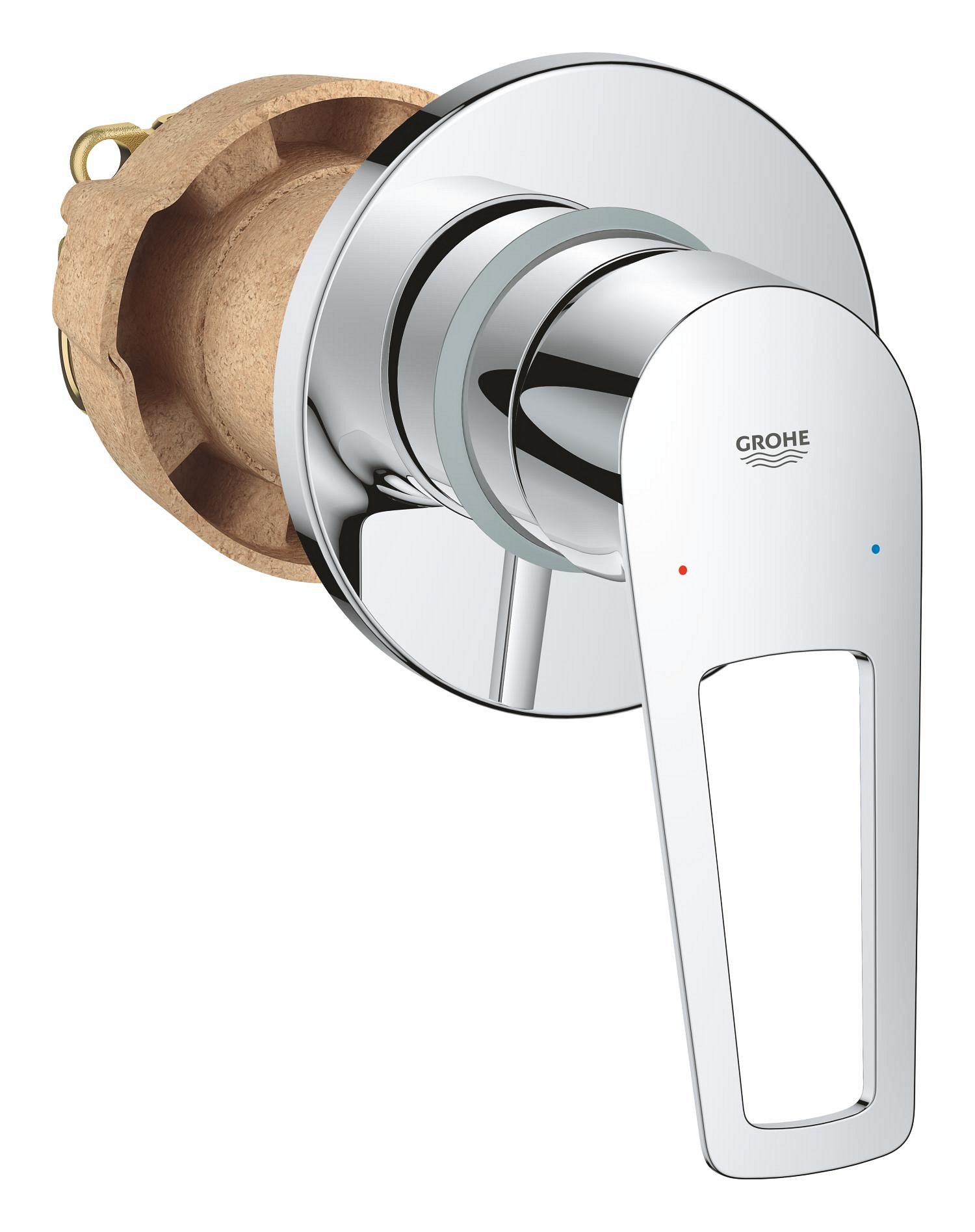 Unitate comanda Grohe 29042001, 1 bar, 105 mm, 10 mm, 1 iesiri, 1 functii palarie dus, 1/2 dimensiune racord, Crom