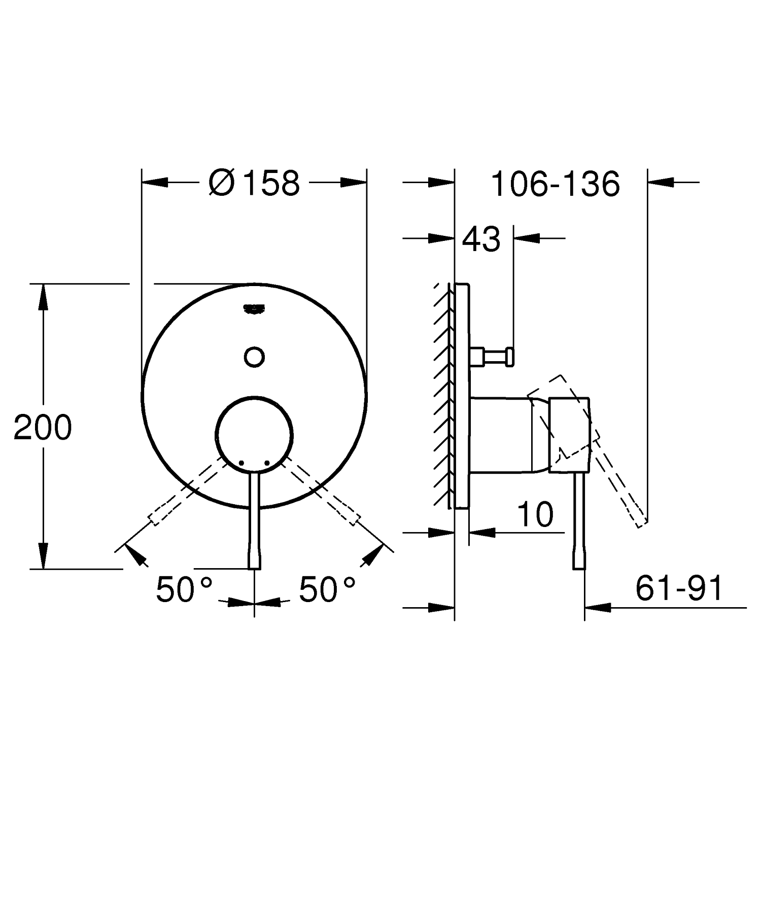 Unitate comanda Grohe 24167001, Essence, tip comanda monocomanda, tip incastrare aparent, numar iesiri 2, crom [4]