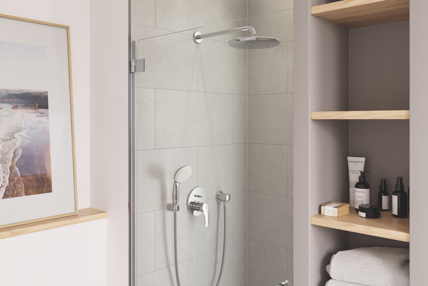 Unitate comanda Grohe 24043003, Eurosmart, tip comanda monocomanda, tip incastrare aparent, numar iesiri 2, crom [4]