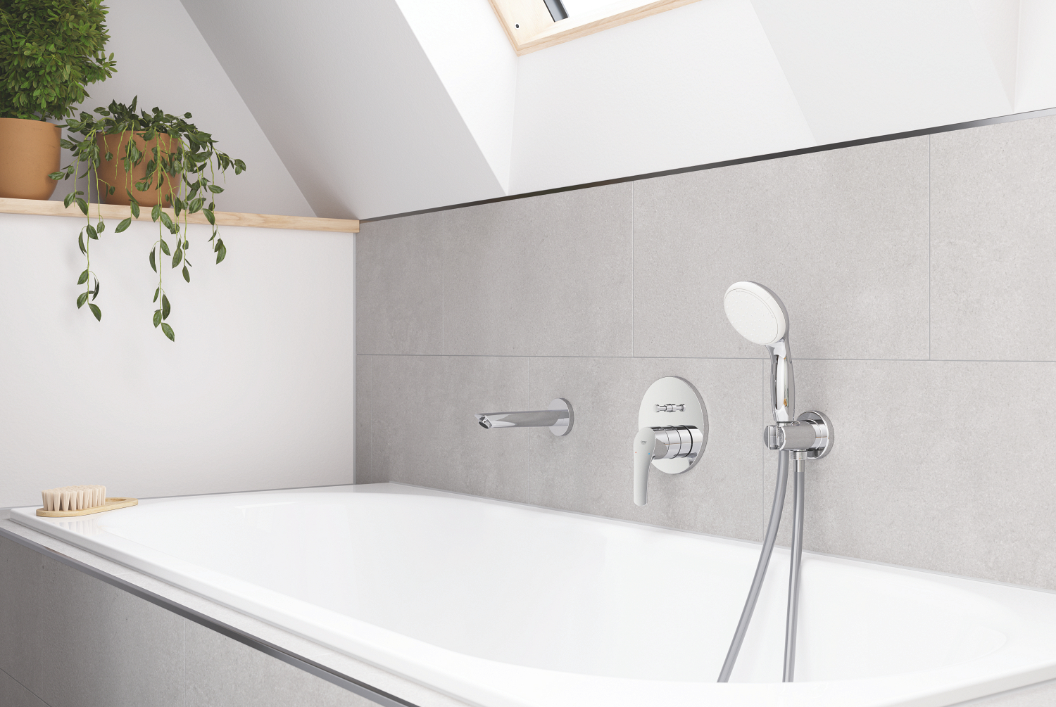 Unitate comanda Grohe 24043003, Eurosmart, tip comanda monocomanda, tip incastrare aparent, numar iesiri 2, crom [7]