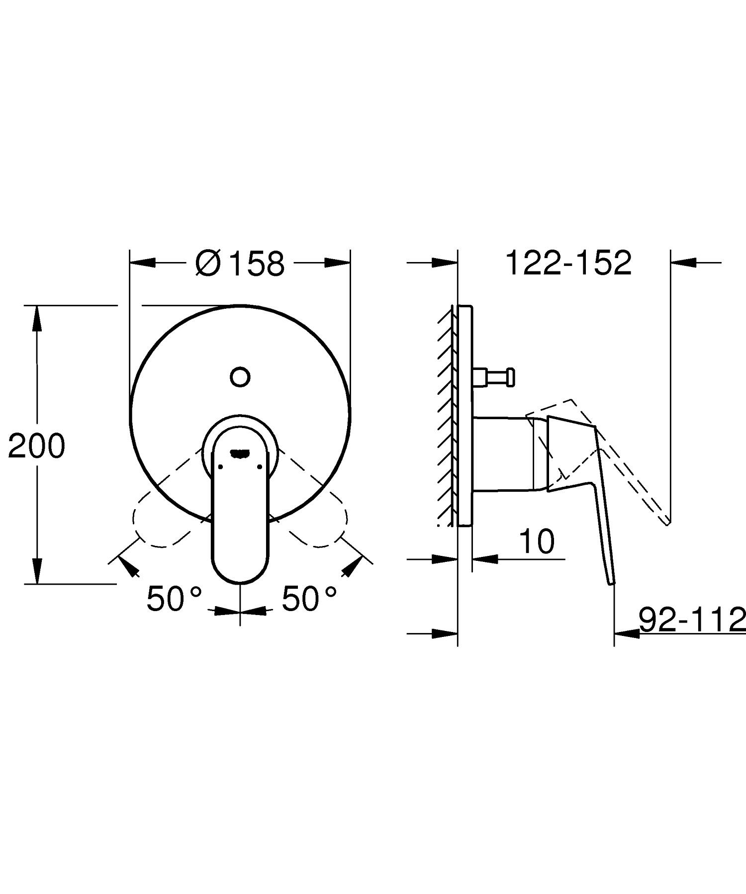 Unitate comanda Grohe 24045000, Eurosmart Cosmo, tip comanda dubla comanda, tip incastrare aparent, crom [3]