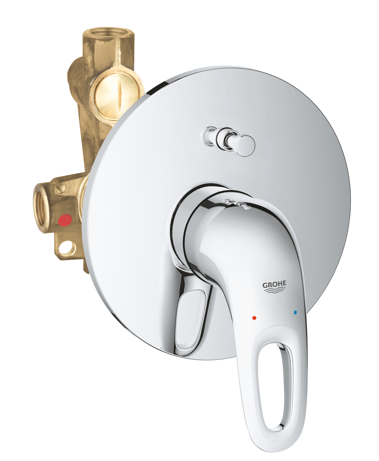 Grohe Unitate comanda grohe eurostyle 33637003, 1/2'', incastrata, 2 iesiri, monocomanda, diverter, valva incastrata inclusa,