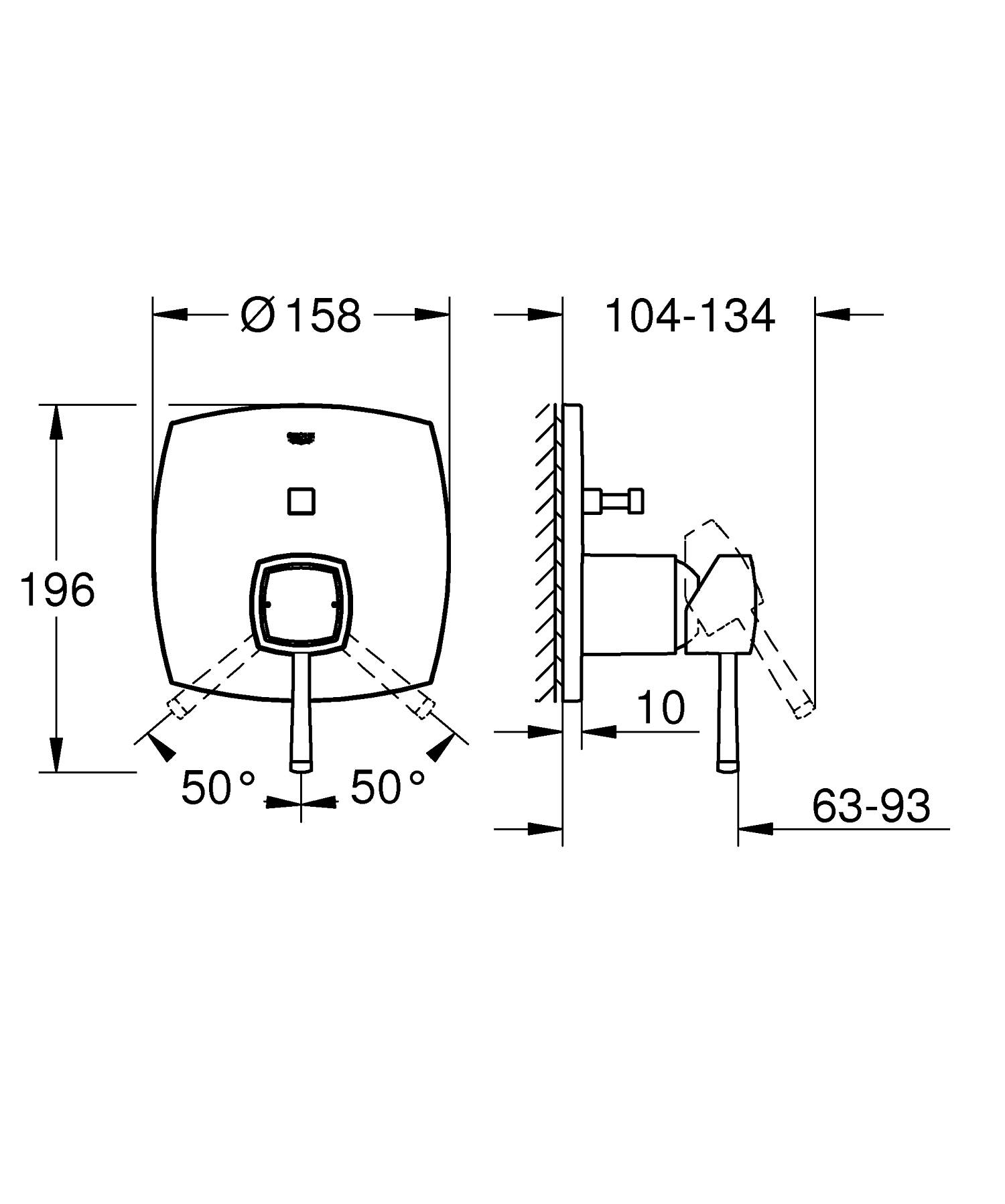 Unitate comanda Grohe 24068000, Grandera, tip comanda dubla comanda, tip incastrare aparent, numar iesiri 2, crom [3]